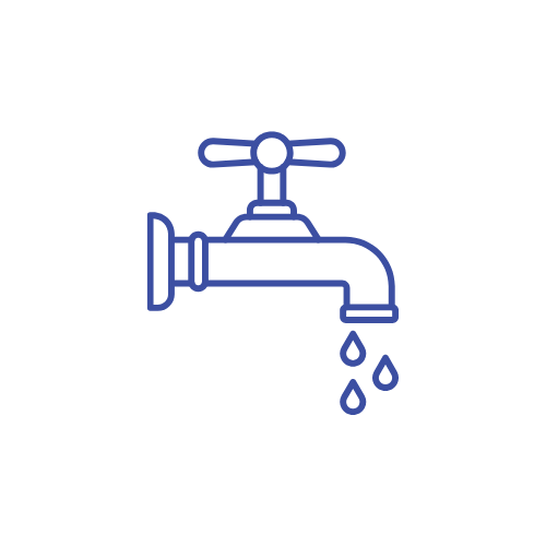 Water line repair and installation plumbing icon.
