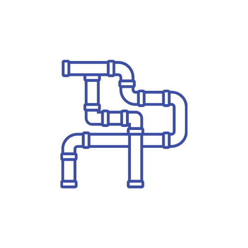Gas line installation and repair plumbing icon.