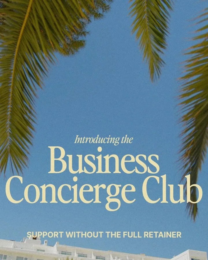 If don&rsquo;t need a full-time team, but you don&rsquo;t want to figure out everything alone, we got you!

The Business Concierge Club is for founders who want reliable strategic guidance and priority execution, without the weight of a retainer or i