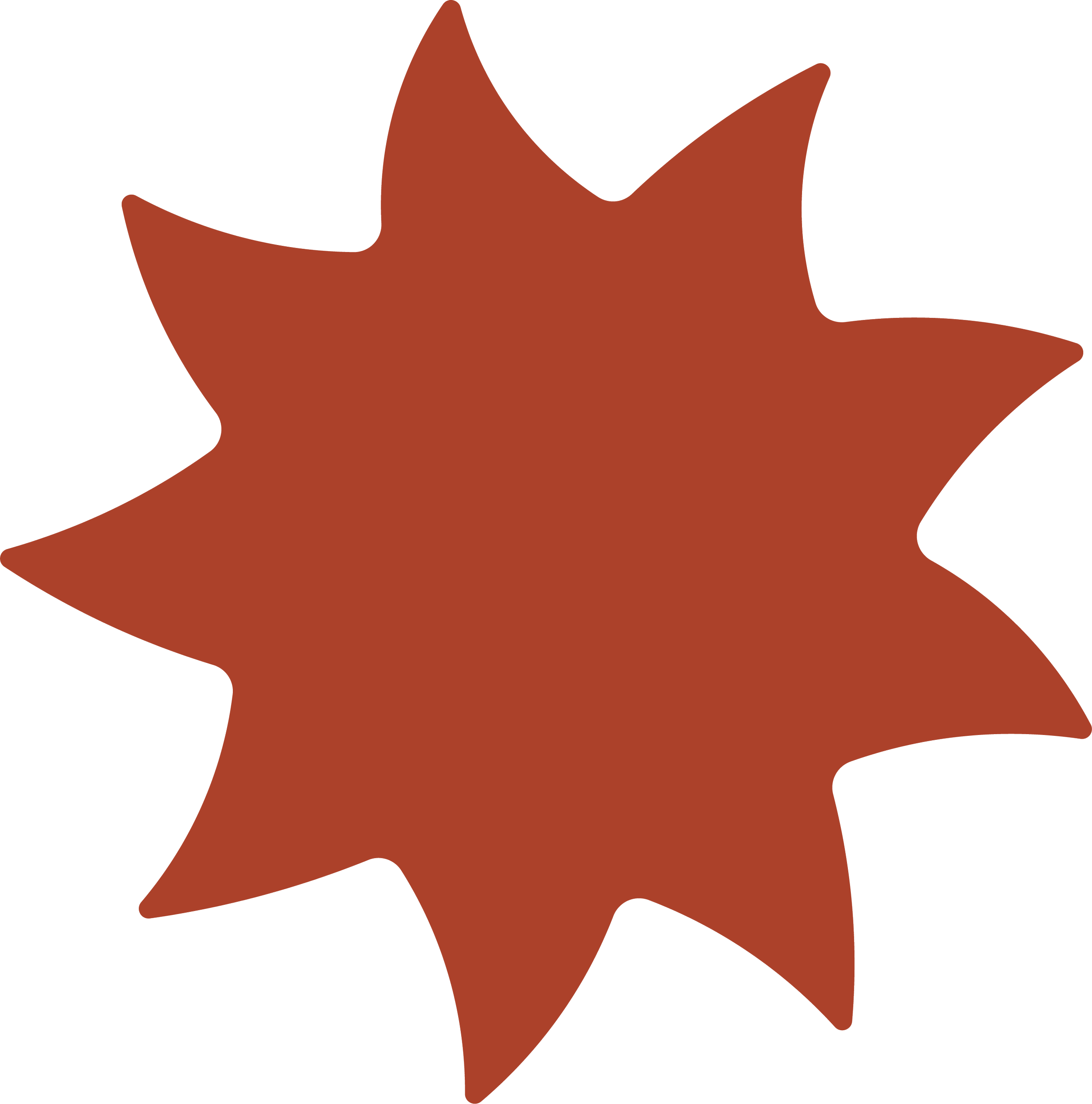 A solid brown maple leaf silhouette with pointed tips against a transparent background.