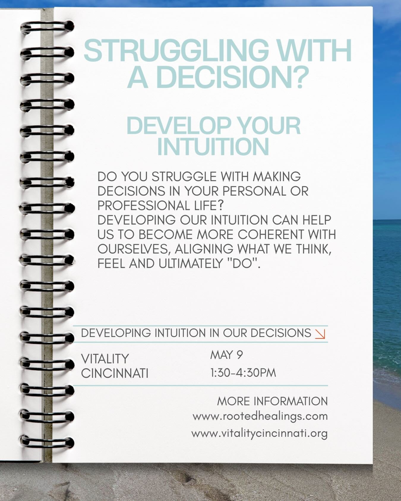 Join us to learn techniques on how to connect with your intuition so your decisions can come from a place of more clarity. #cincinnatifamilyconstellations #findyourvitality #familyconstellations