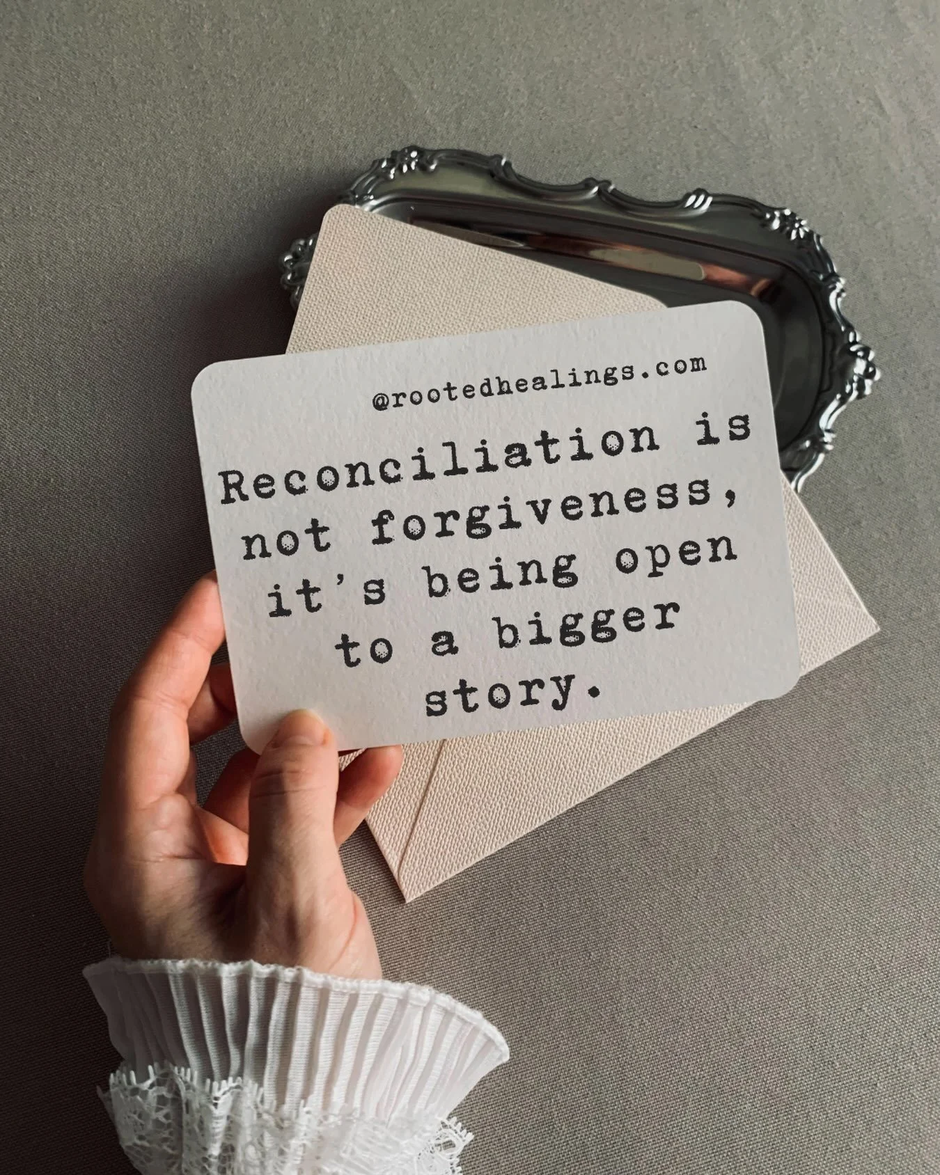 Sometimes when we think of reconciliation, we think of forgiveness.  Yet forgiveness by definition makes one person right and the other wrong.  It makes one person bigger and the other smaller.  This kind of imbalance rarely brings about a feeling of