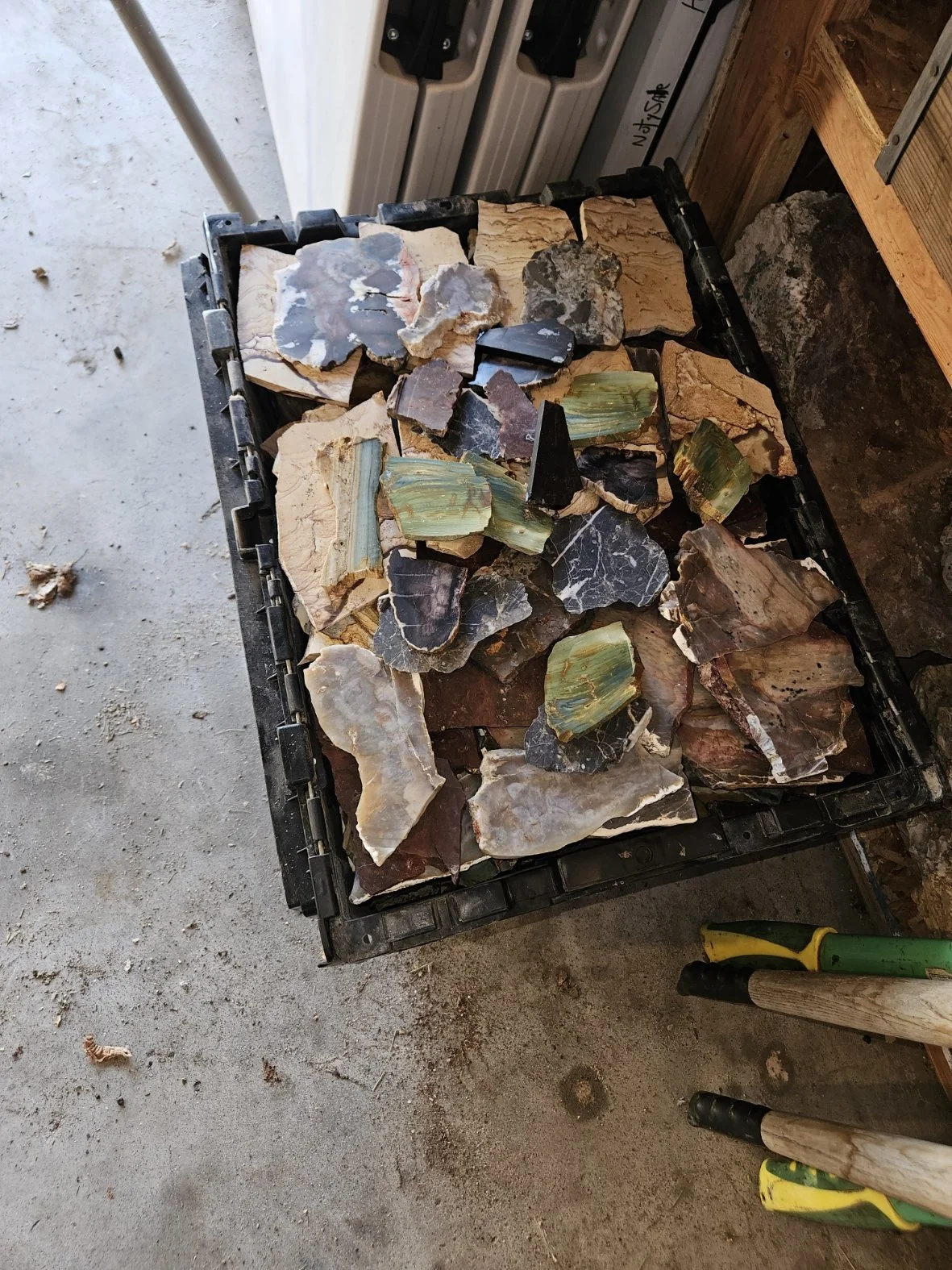Gemstone slabs ready to be cabbed