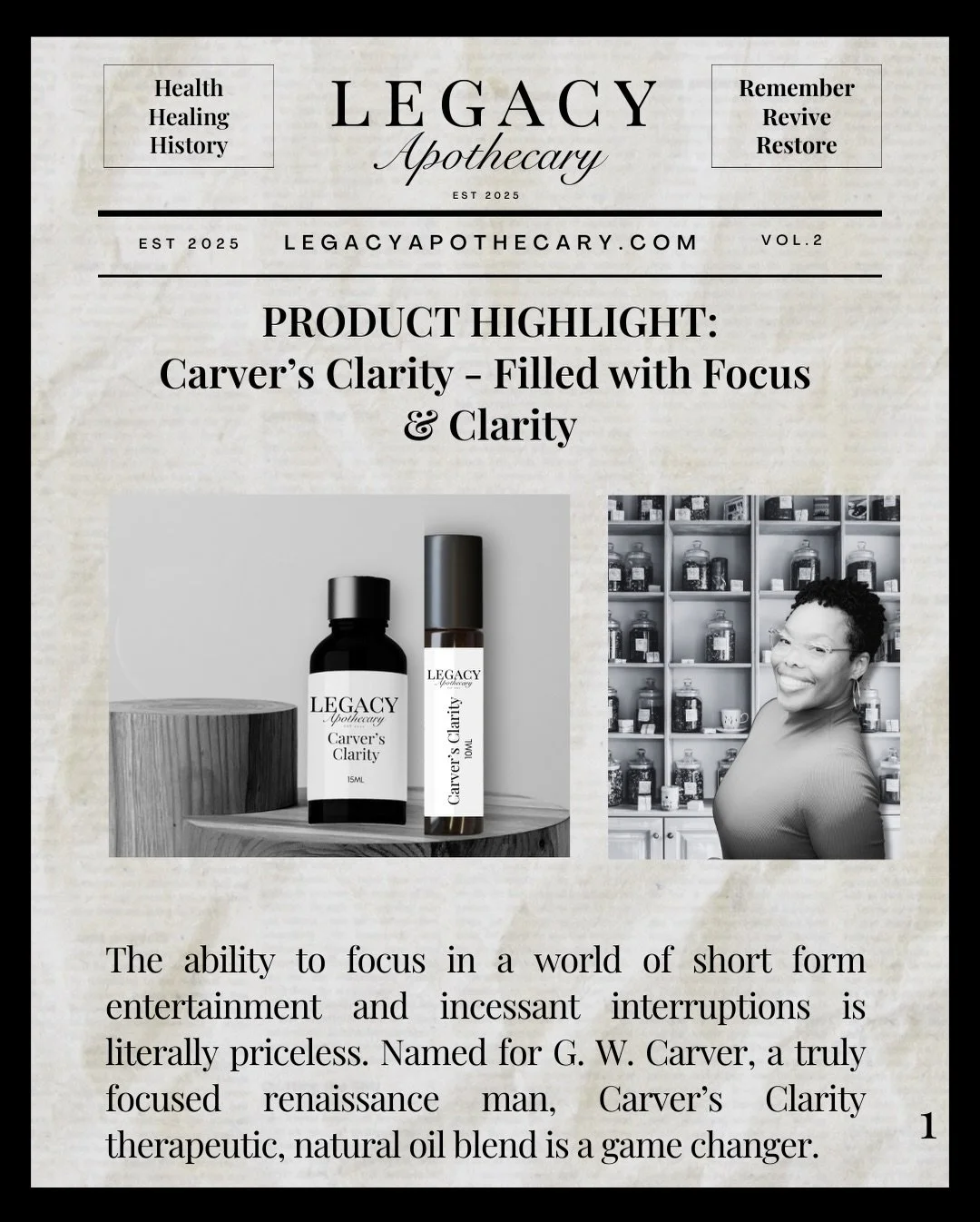 How&rsquo;s your focus? Have you ordered a bottle of Carver&rsquo;s Clarity yet? 
.
.
.
.
#NaturalSkincareProducts #BodyButterBrand
#OrganicBodyCare #AromatherapyBlends
#HolisticWellnessShop #NaturalSelfCareProducts #CleanBeautyProducts
#HerbalWellne