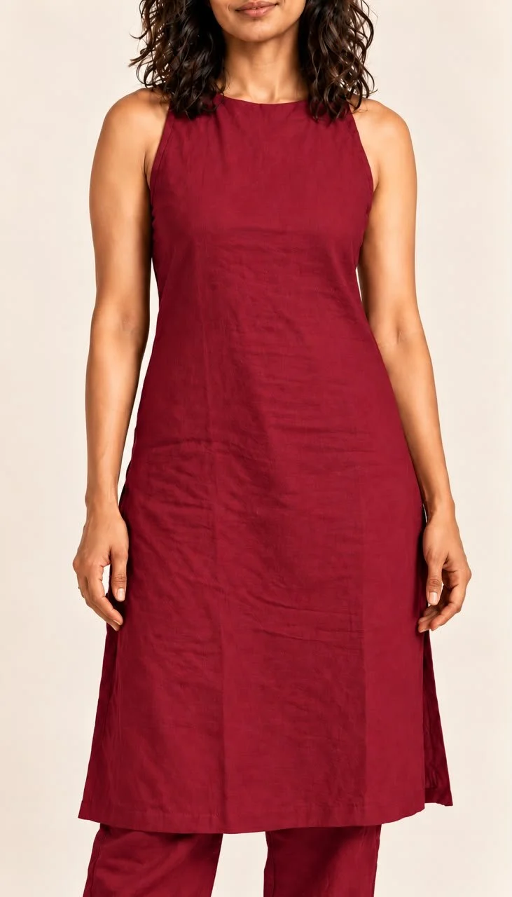 Red Garnet Linen Set Wear