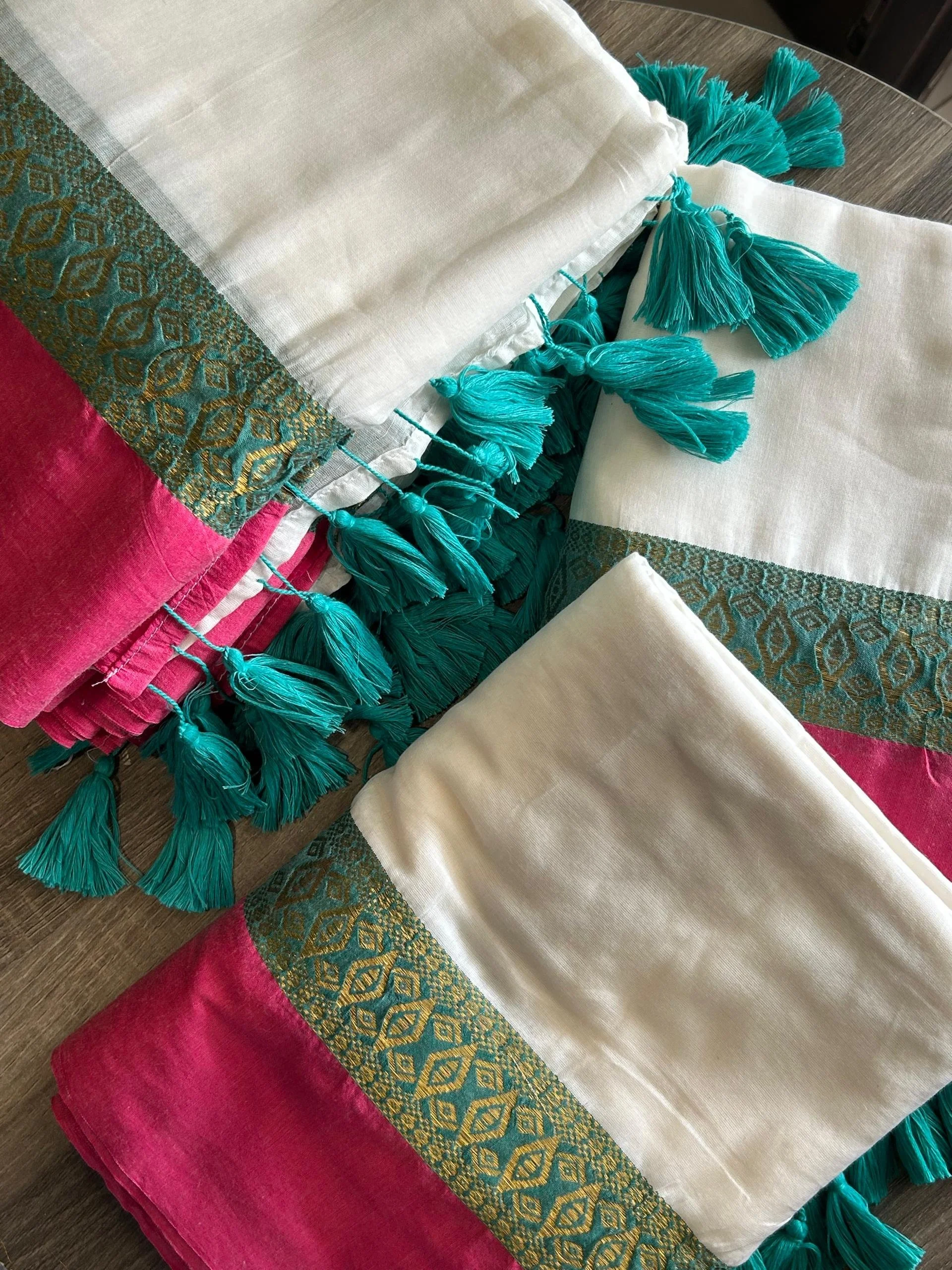 Onam White - Soft Bengal Cotton Saree