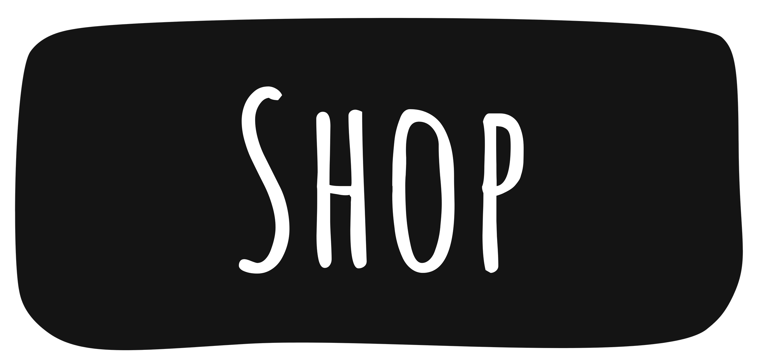 Black surrounding with a rectangular button in the center with white text that reads 'SHOP'.