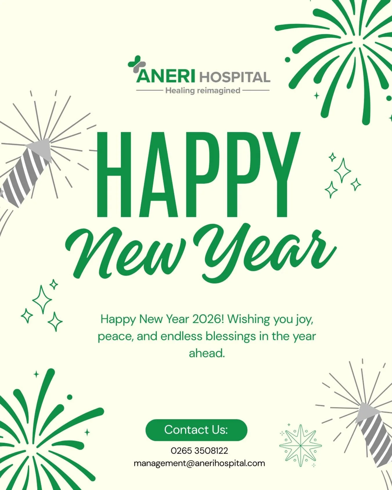 Aneri Hospital wishes you a Happy New Year filled with good health, happiness, and new beginnings.✨

#anerihospital #vadodara