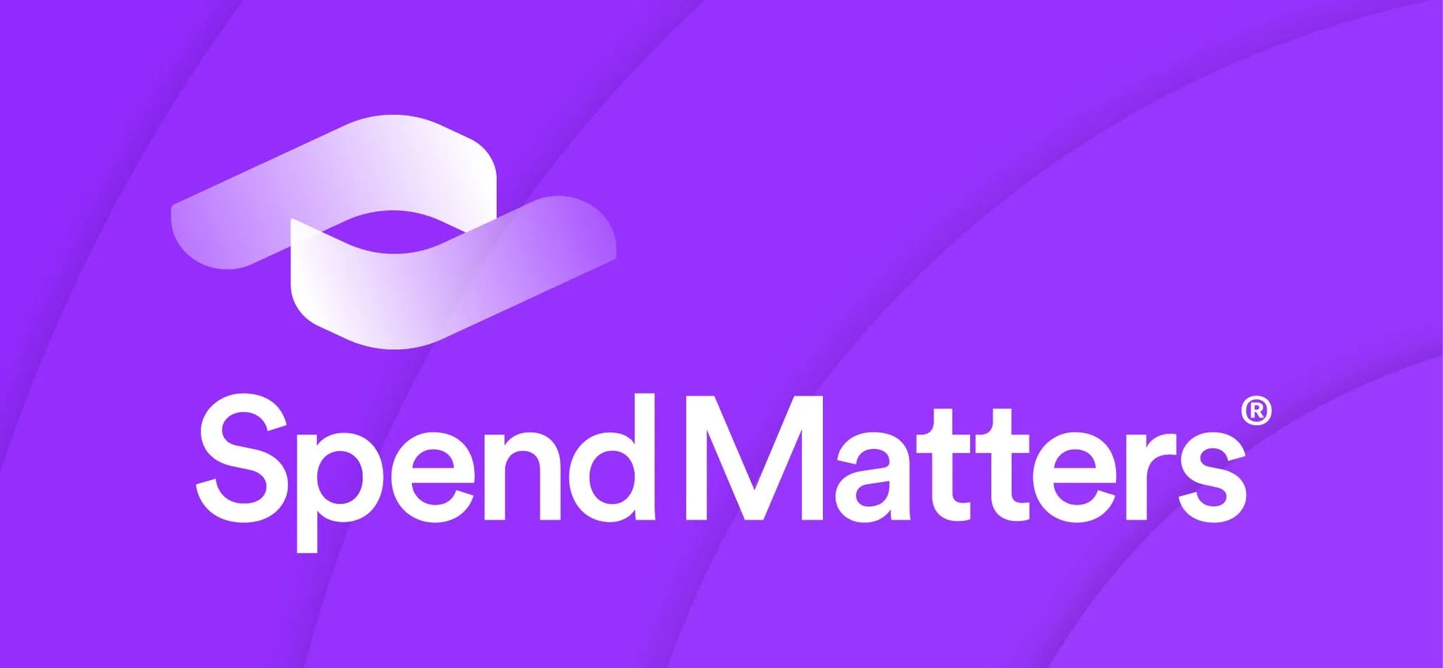 Purple background with white and light purple logo of a ribbon and the text 'Spend Matters' in white.