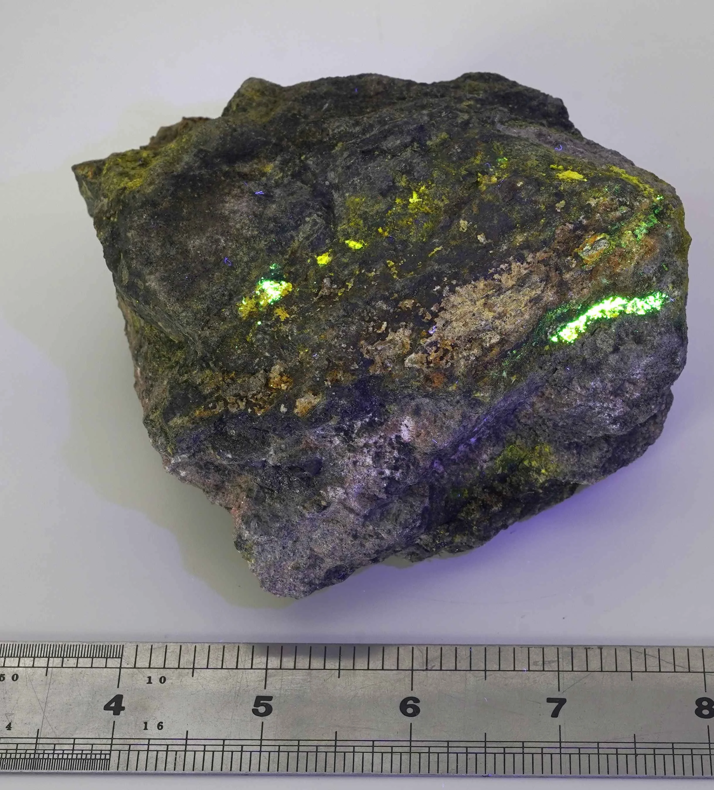 Large Uraninite with Fluorescence and with other Minerals.