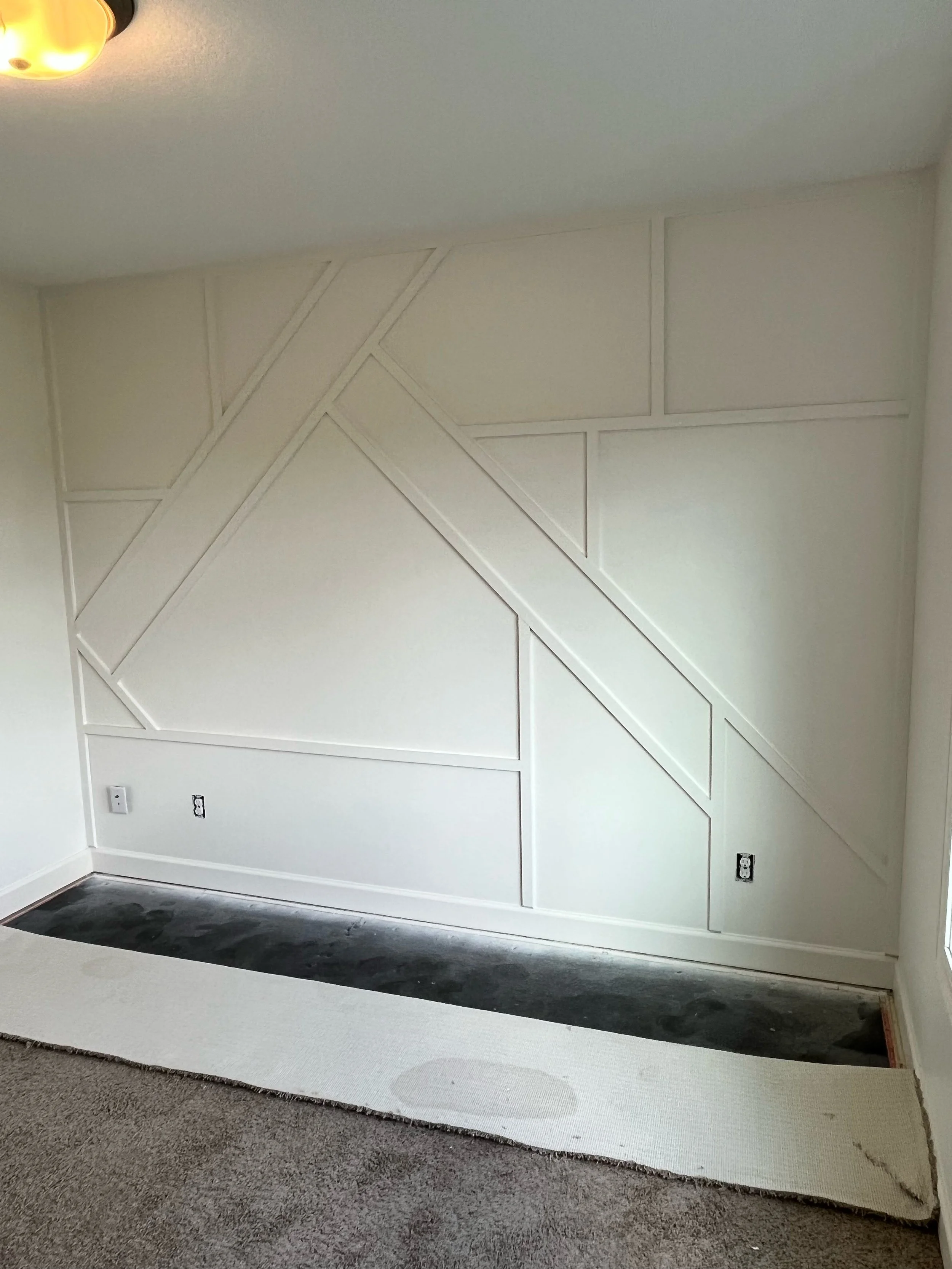 Behind-the-scenes look at a technical layout for unique custom wall finishes and professional design planning.