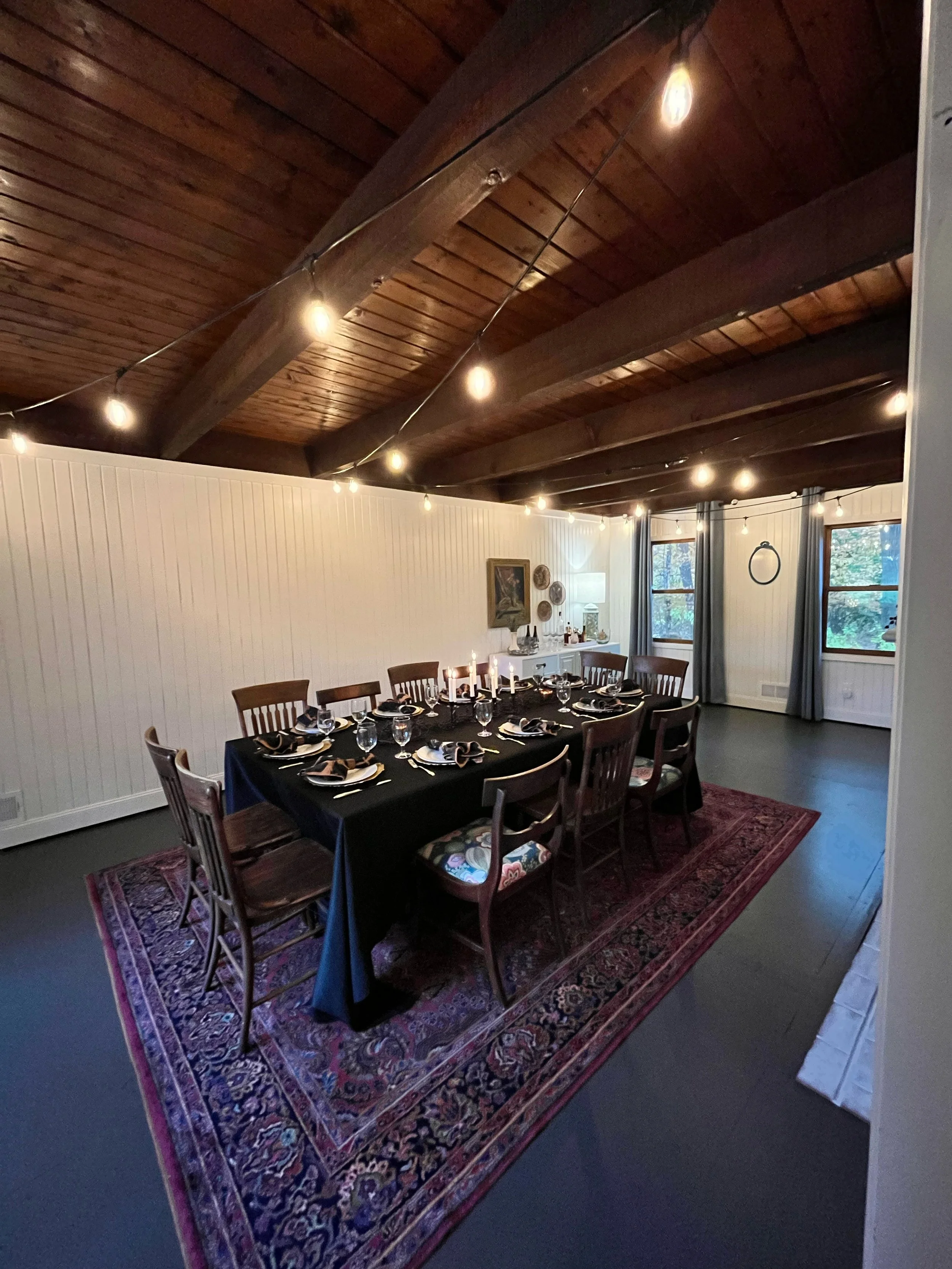 High-end large-scale interior painting and custom wall finishes for a sophisticated residential gathering space.