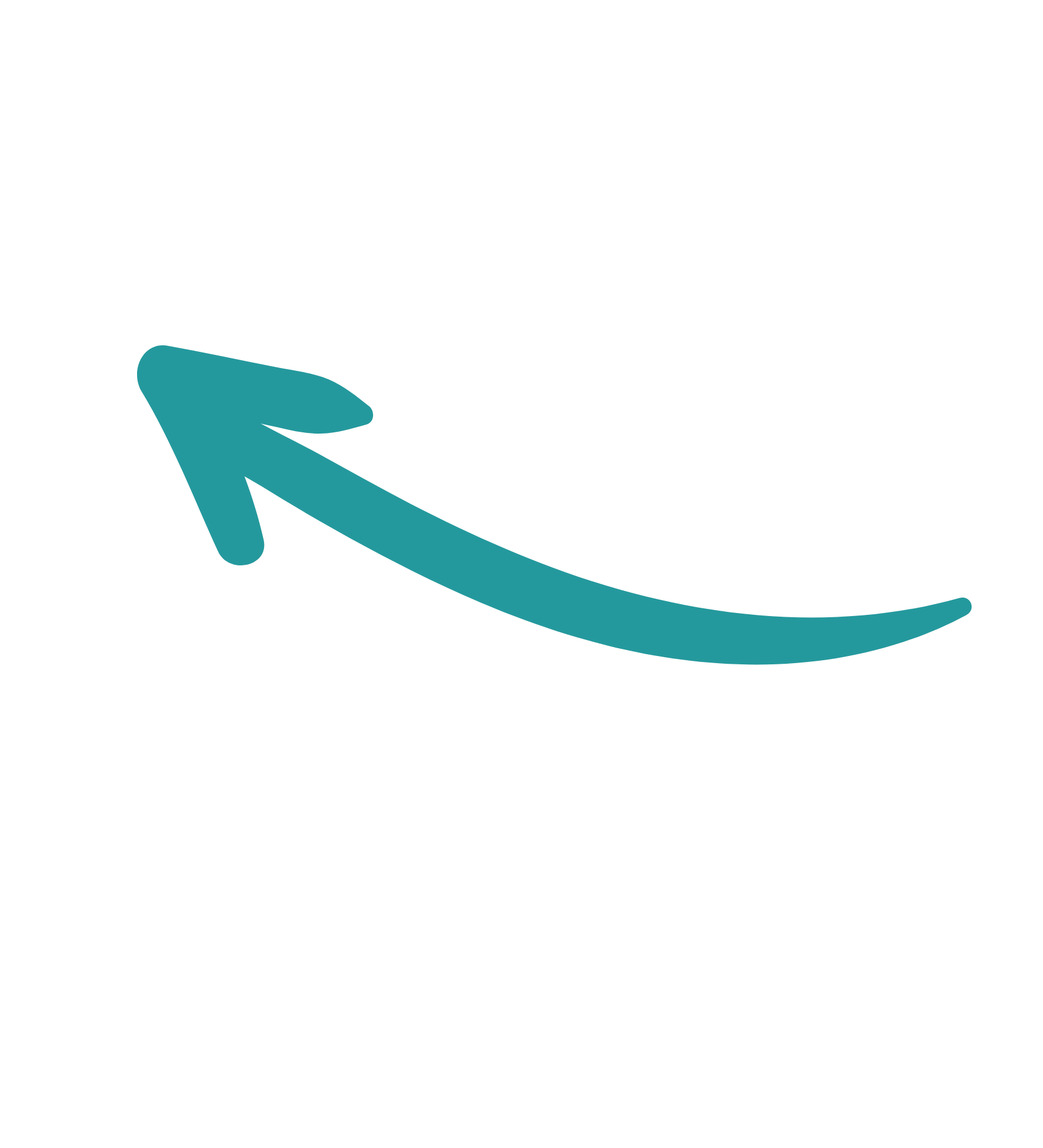 A teal arrow pointing to the left
