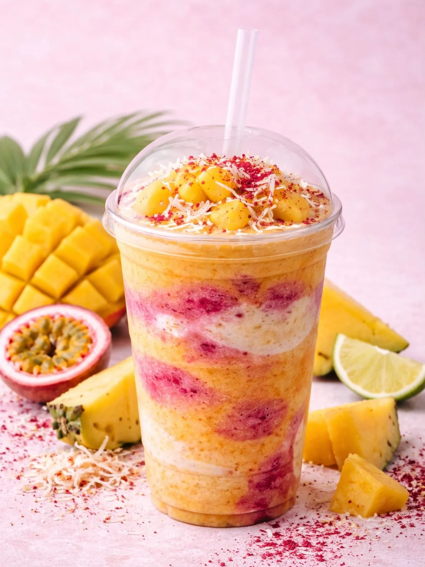 Vacation in a cup 🌴

&ldquo;Sunset Squeeze&rdquo; 
mango &bull; pineapple &bull; banana &bull; coconut cream

This one might be a problem 😏

If you&rsquo;re new here &mdash; we&rsquo;re Jazzy Juice Co. ✨ 
Coming this May with cold-pressed juices, s