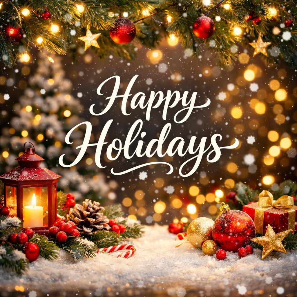 Las fiestas Navidenas y el Ano Nuevo, Happy Holidays