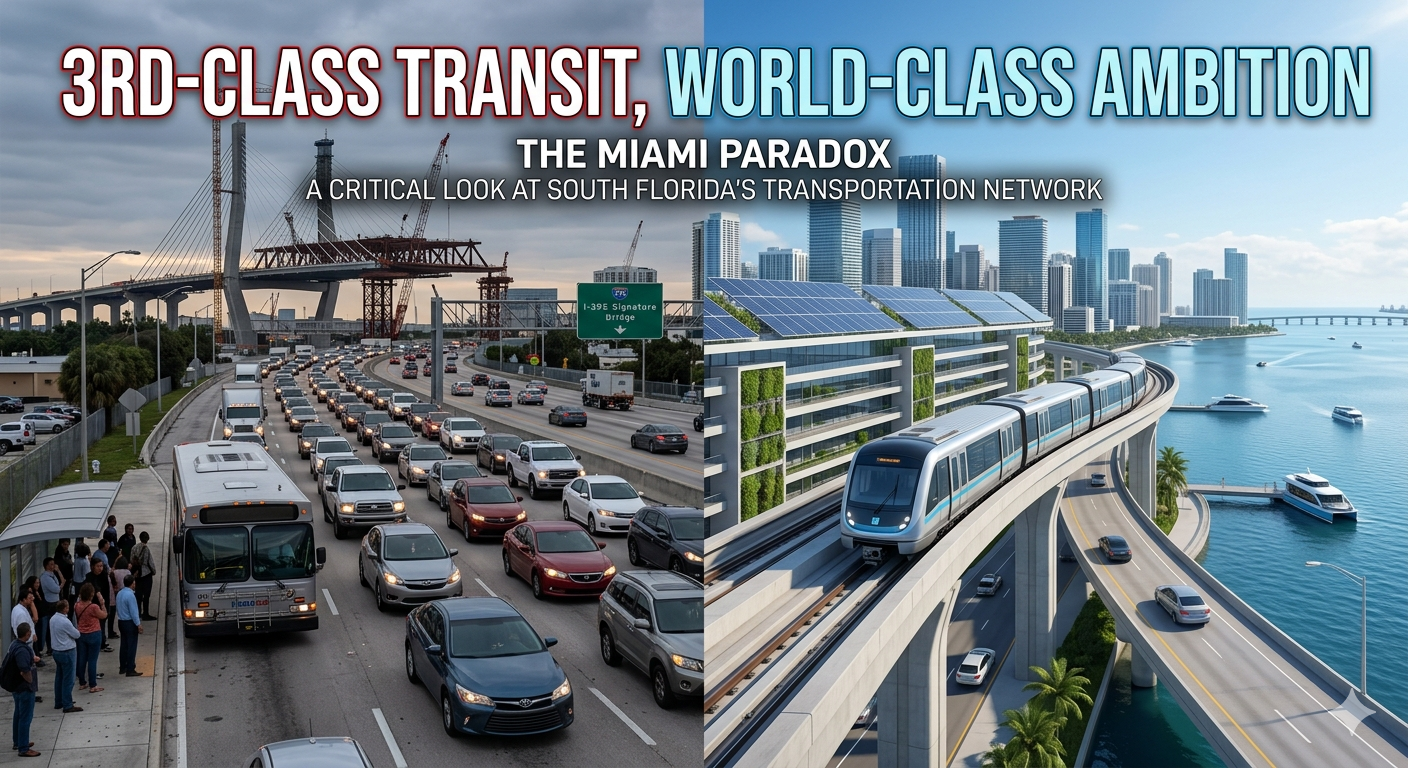 The Miami Paradox: World-Class Ambition, Third-Class Transit, La paradoja de Miami: Ambición de clase mundial, transporte de tercera