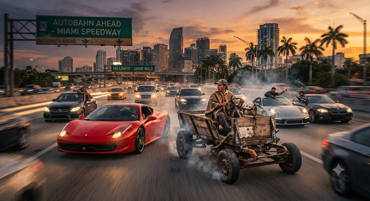 De "burro a carro": El complejo del nuevo rico en las carreteras de Miami/From "Donkey to Car": The New Rich Complex on Miami Highways
