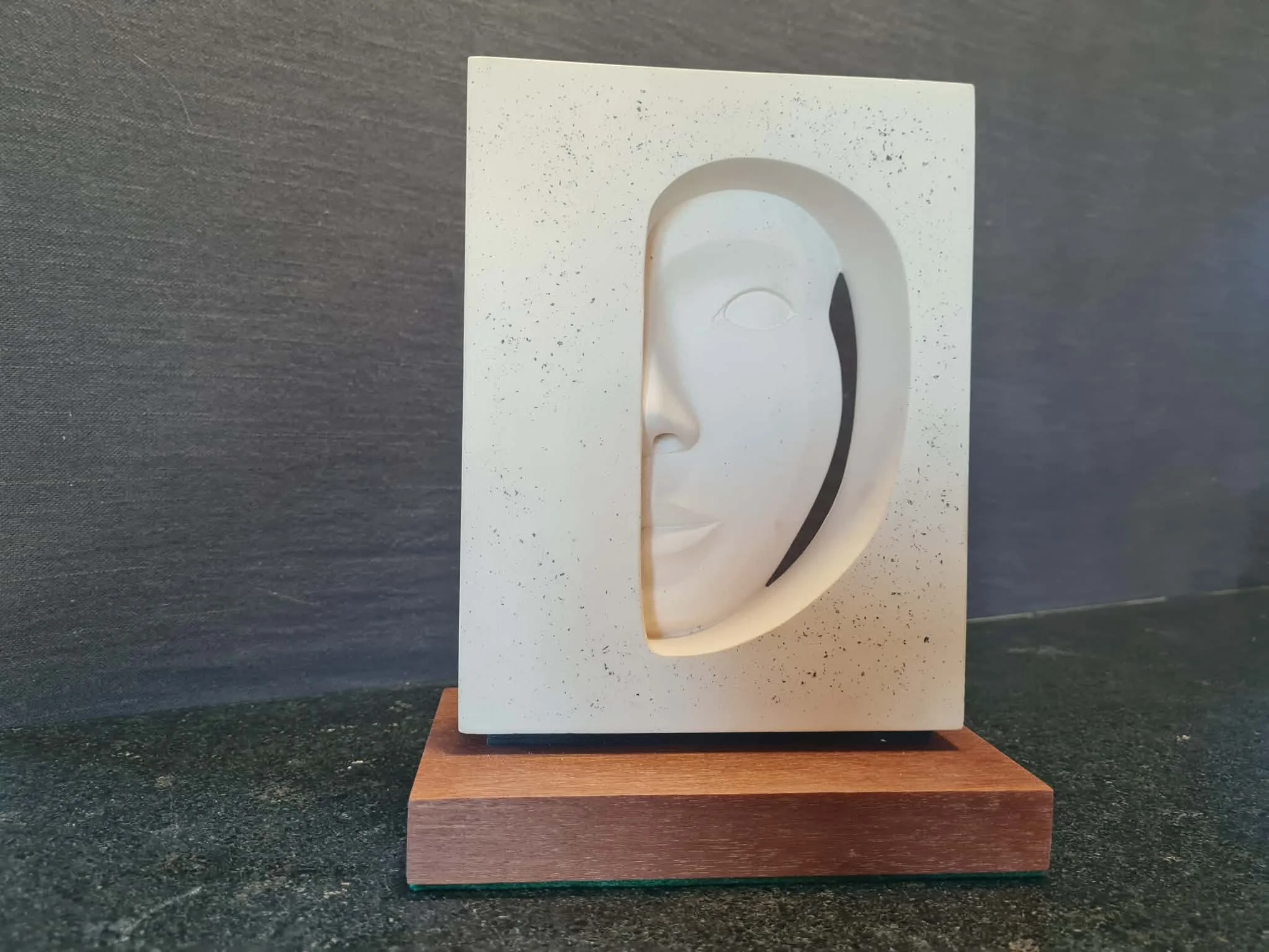 Half Face in Plaster with Volcanic Pumice