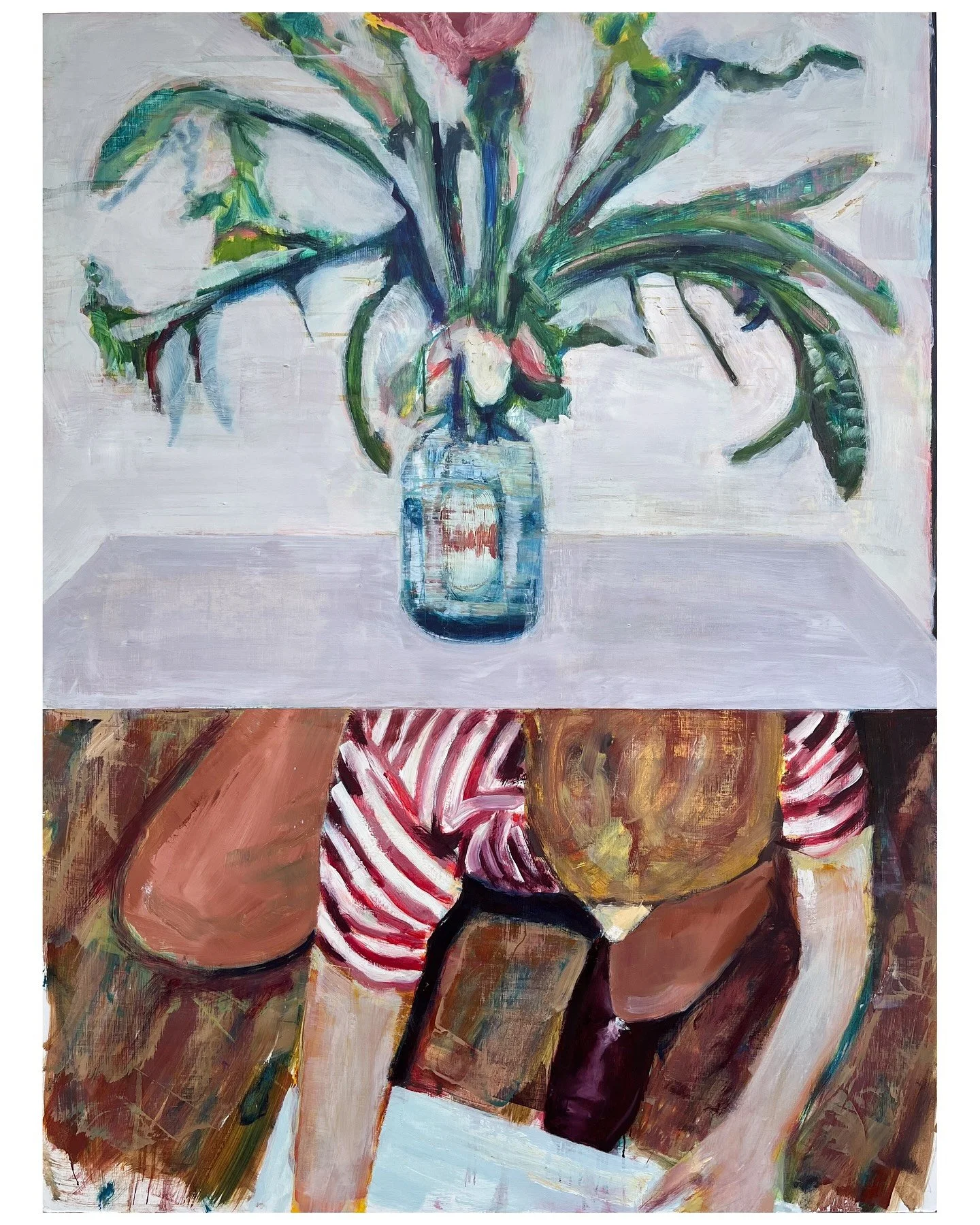 Flowers From Claire / Claire&rsquo;s Studio
2024
Oil on Masonite
48 1/8 x 35 7/8 in.