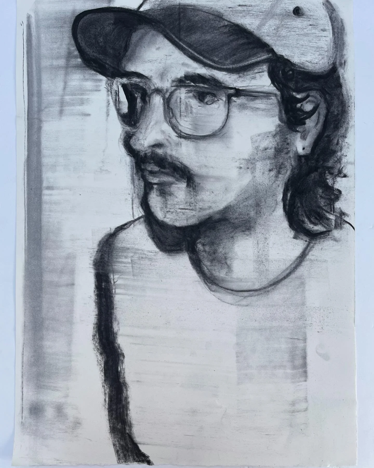 Self Portrait 
2025
Charcoal on Rives BFK
26 1/8&rdquo; x 18 7/8&rdquo;