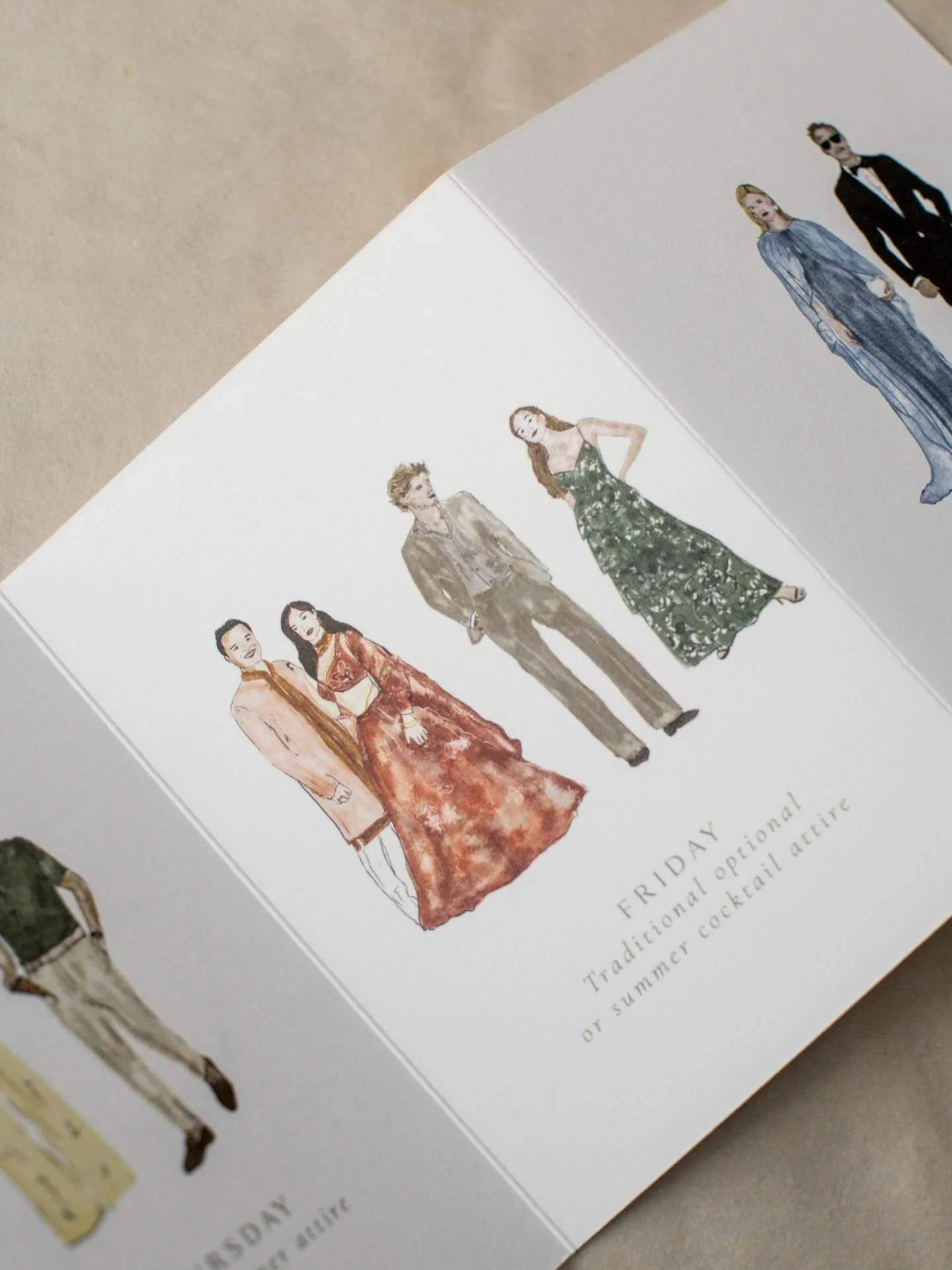 And just like that, we&rsquo;re in spring which feels like the official start of peak wedding season.

Which brings us to the all-important question of what to wear?

Illustrated attire cards are a subtle, thoughtful way to guide your guests and set 