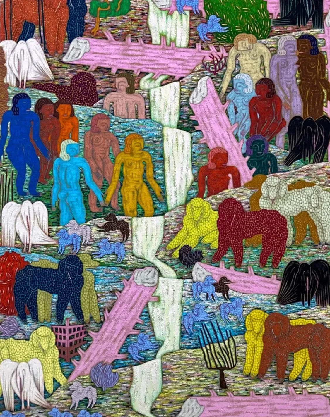 Sophie Larrimore Larrimore uses traditional genre subjects - poodle, nude, landscape - as formal parameters to make works which engage in dialogue with the history of painting and image making. She is interested in how the visual pursuit is at once u