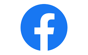 Facebook logo with a blue circle and white lowercase 'f' inside.