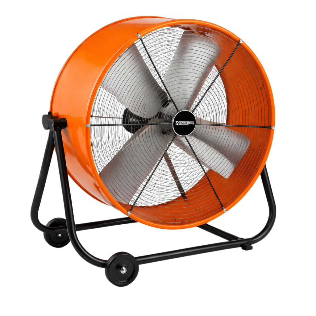 Medium Metal Orange Floor Fan