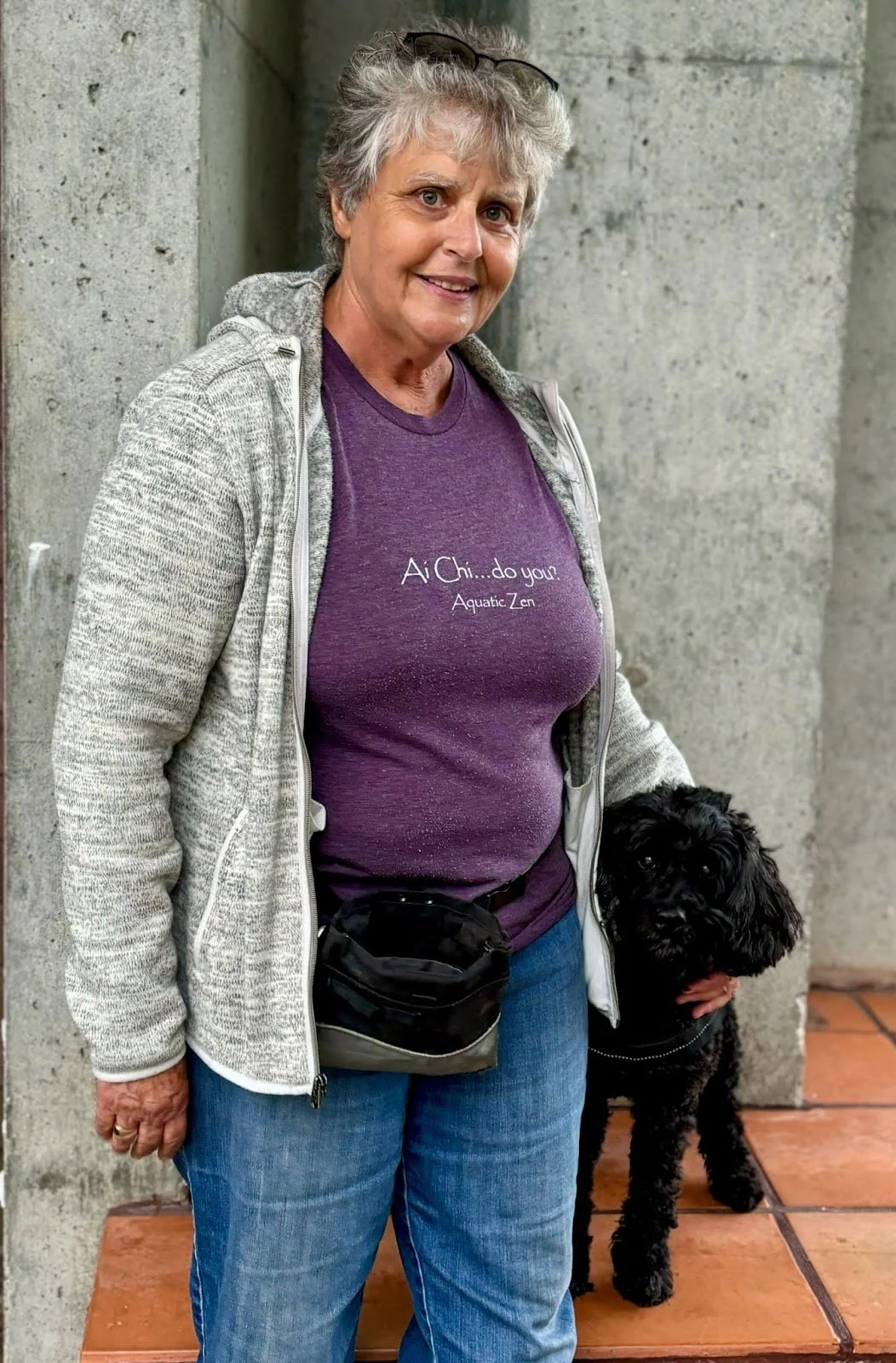 Dog training instructor with her Scent Work dog