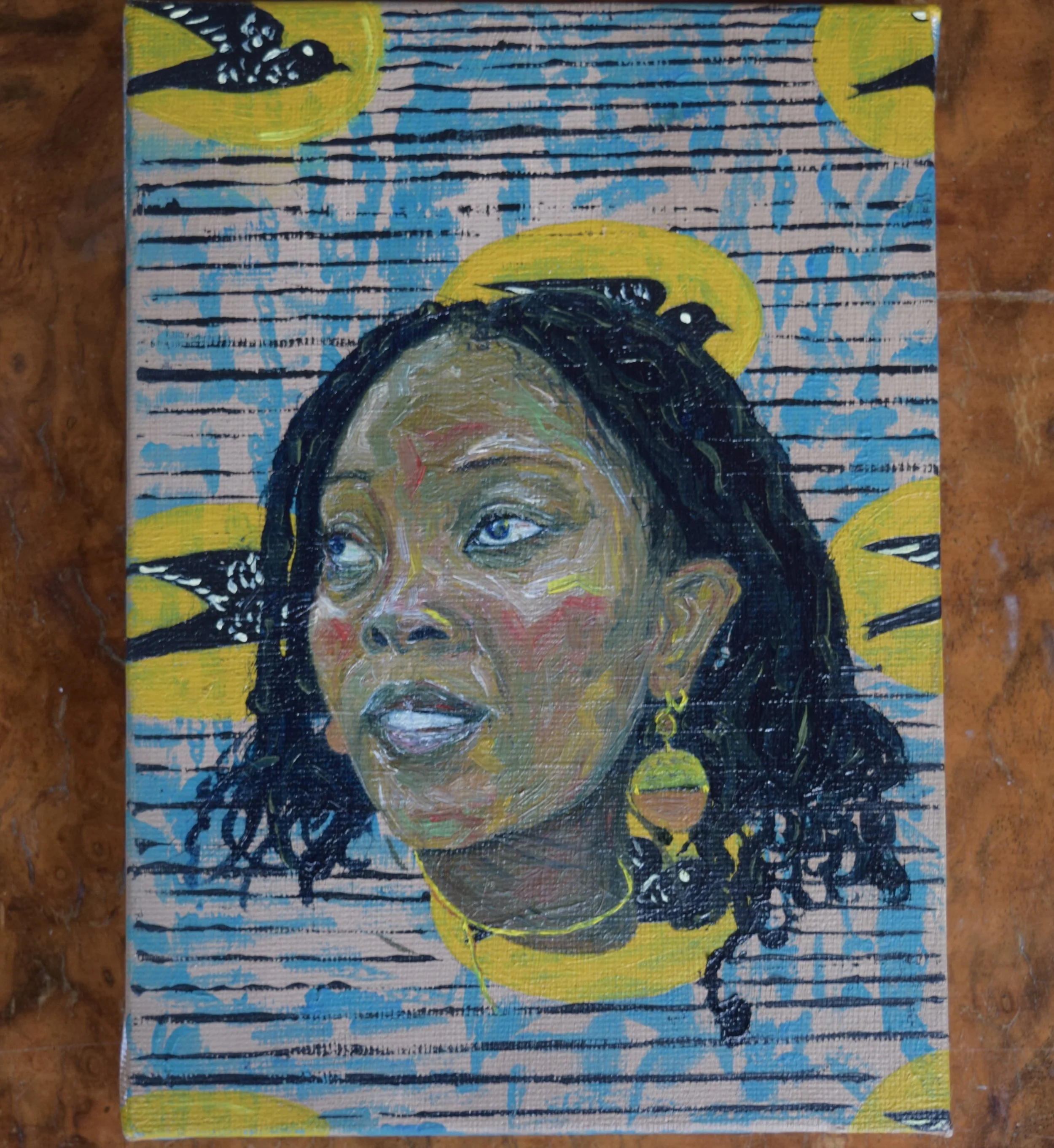 Oil & Acrylic on Canvas. 5x7in
