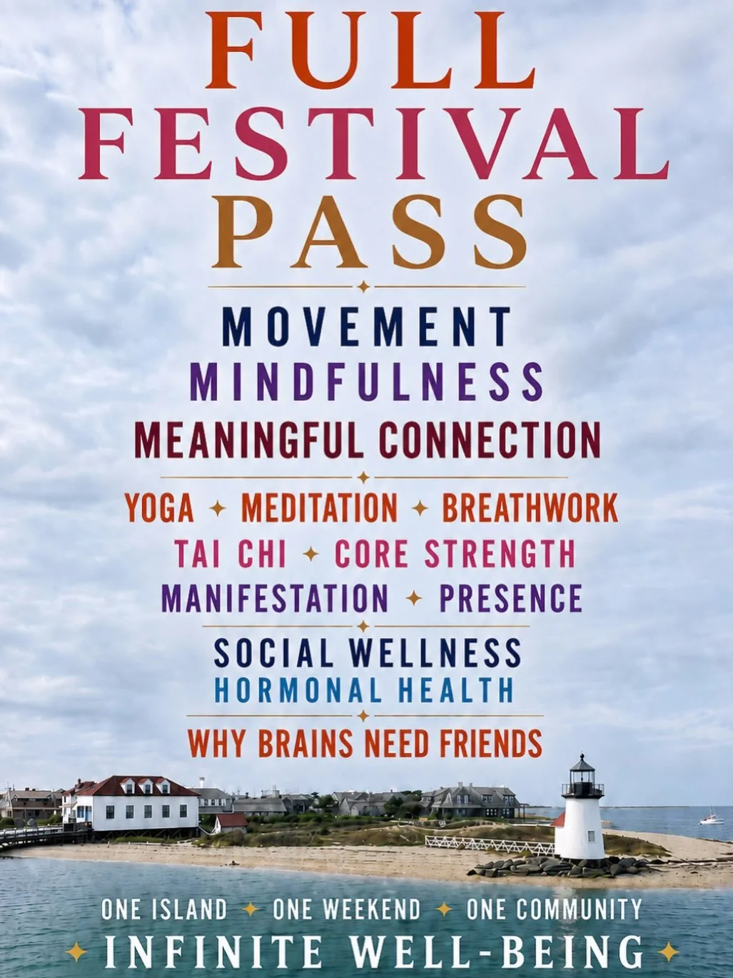 ✨ YOUR WEEKEND. YOUR WAY. ✨

One of the things we love most about the @nantucket_wellness_festival is that there is no one way to experience it. (SWIPE RIGHT!)

Maybe you want to immerse yourself in the entire weekend with a Full Festival Pass.

Mayb