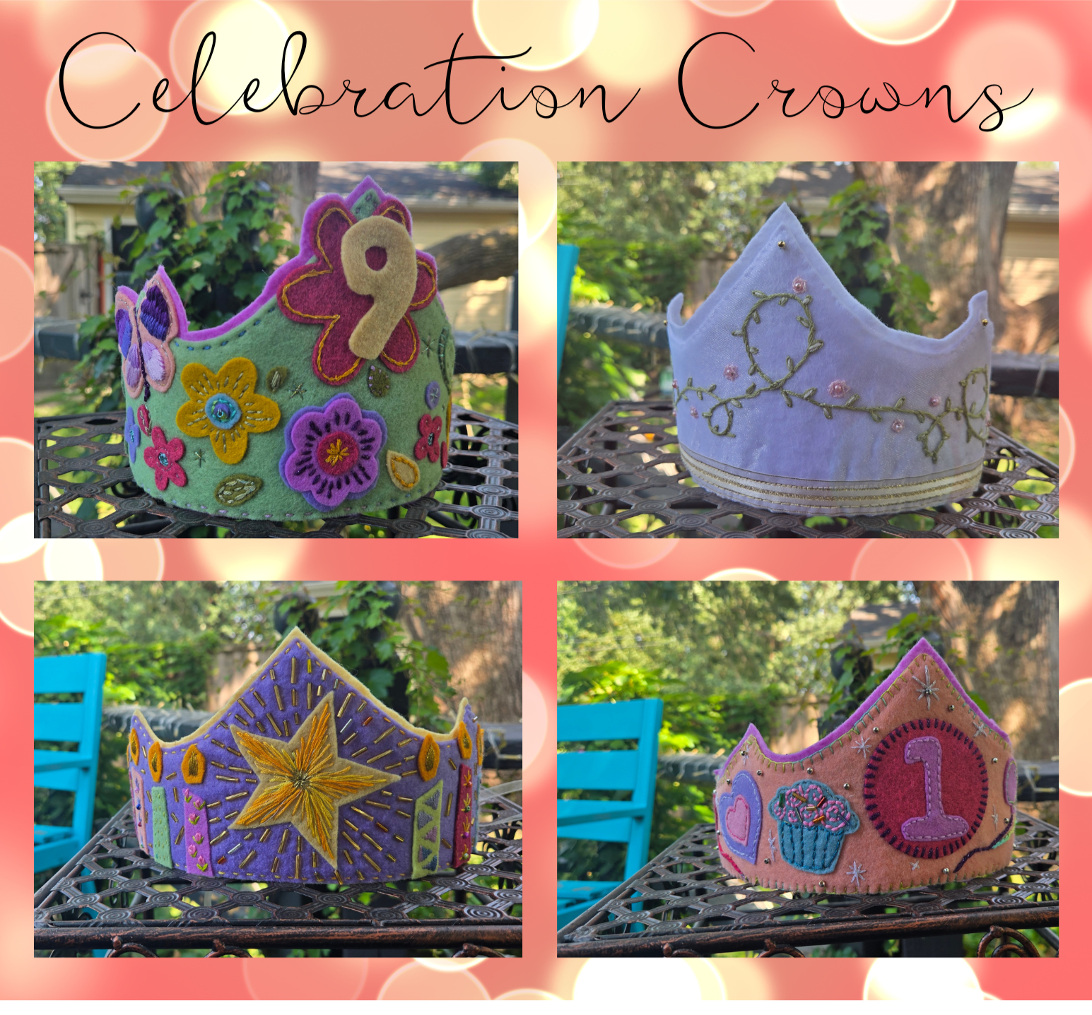 Hand Embroidered Crowns