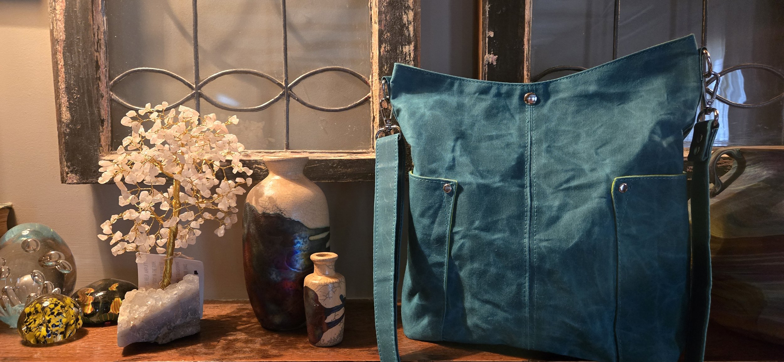 Compass Bag in Waxed Canvas