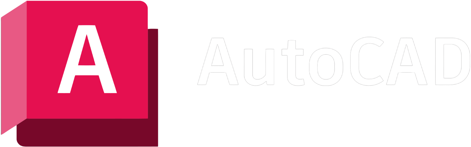 Autodesk AutoCAD logo with a pink and red square icon containing a white letter A, and the text 'AutoCAD' beside it.