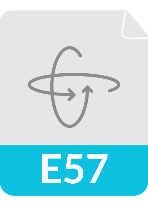 E57 European route road sign with a diagram of a loop and directional arrows