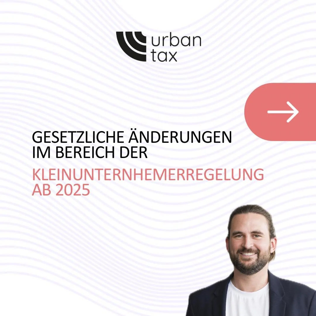 📢 Wichtige &Auml;nderungen f&uuml;r Kleinunternehmer*innen ab 2025! 🚀

Ab 2025 gelten neue Umsatzgrenzen f&uuml;r die Kleinunternehmerregelung:
✔️ Jahresumsatz im Vorjahr: bis Euro 25.000 (statt bisher Euro 22.000)
✔️ Jahresumsatz im laufenden Jahr
