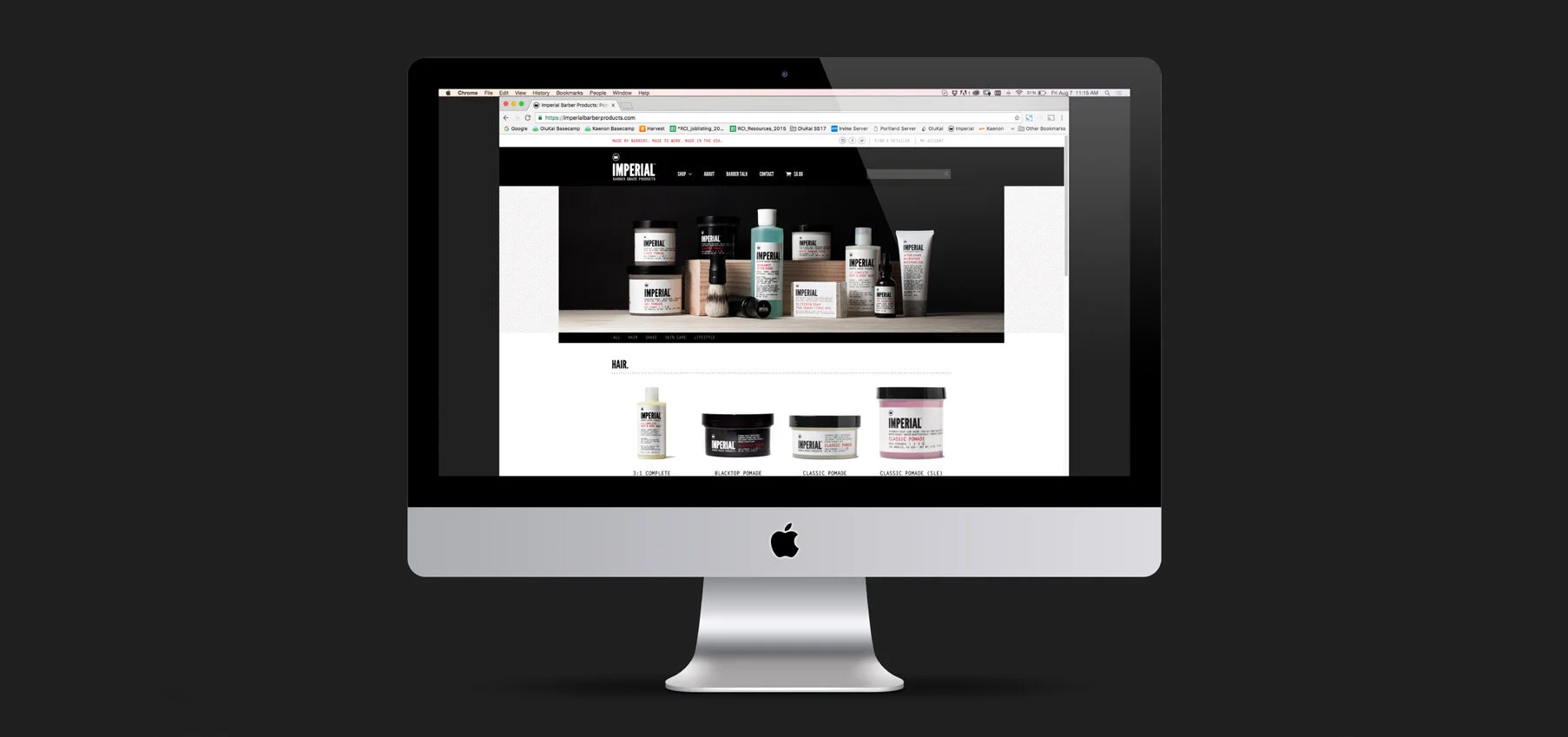 imperial barber products ecommerce website design