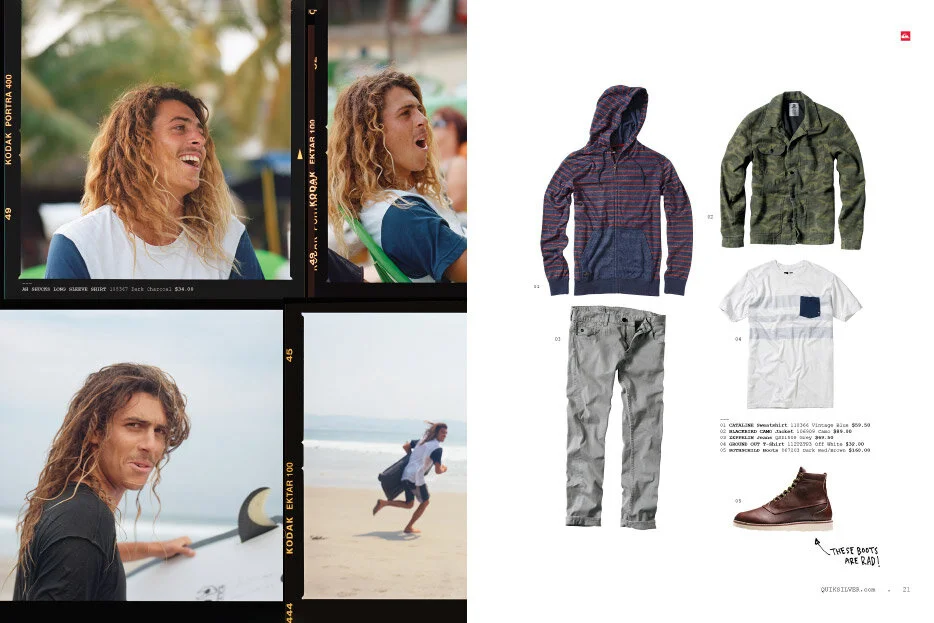 Quiksilver catalog design editorial design