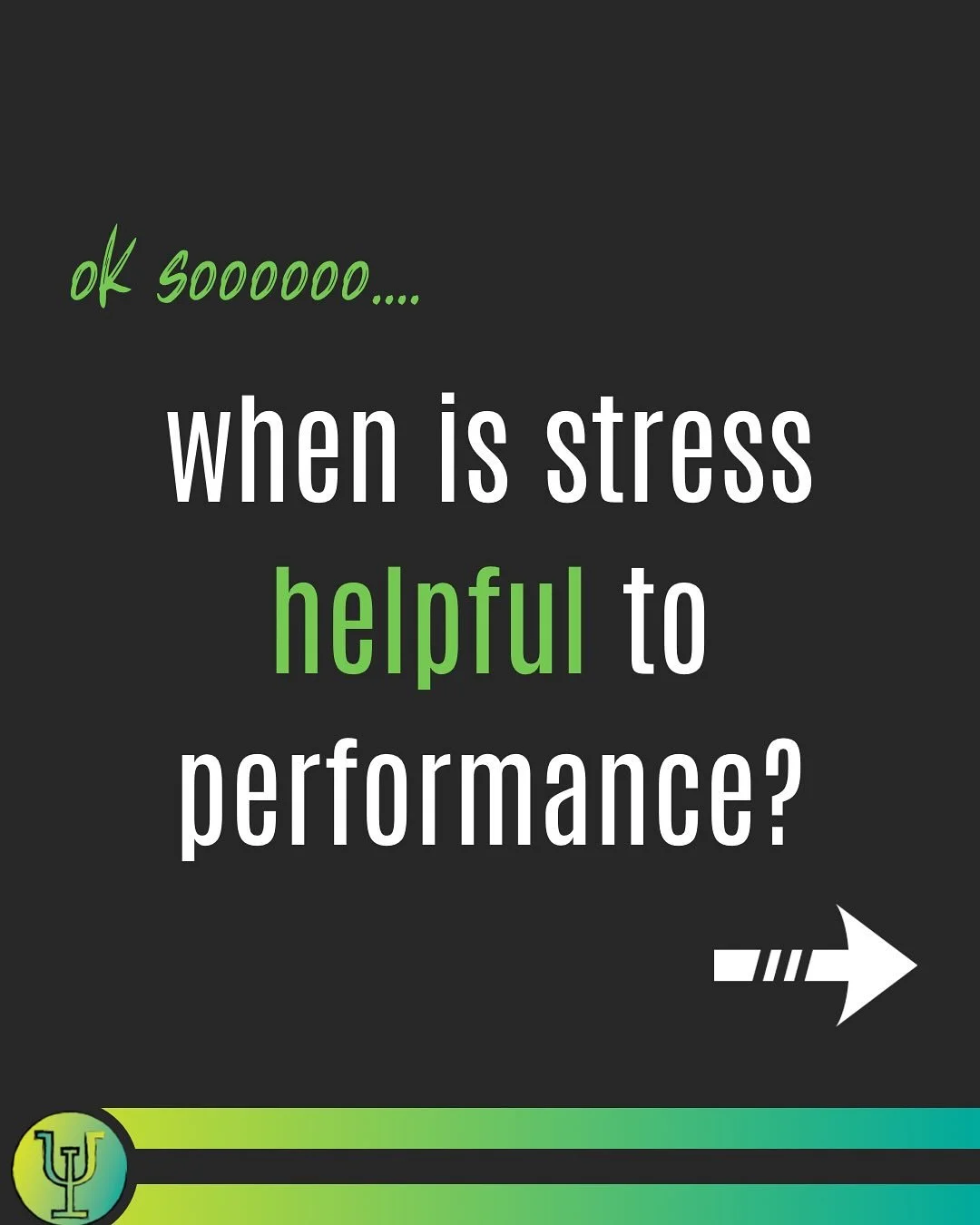 Certain types of stress can actually be beneficial to performance. We call that &quot;eustress.&quot; 

#mentalperformance #peakperformance #athletemindset #elitemindset #eustress #stressmanagement