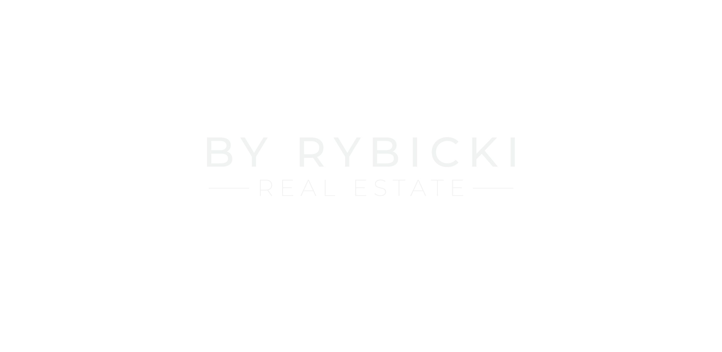 Logo for BY RYBICKI REAL ESTATE with white text on black background.