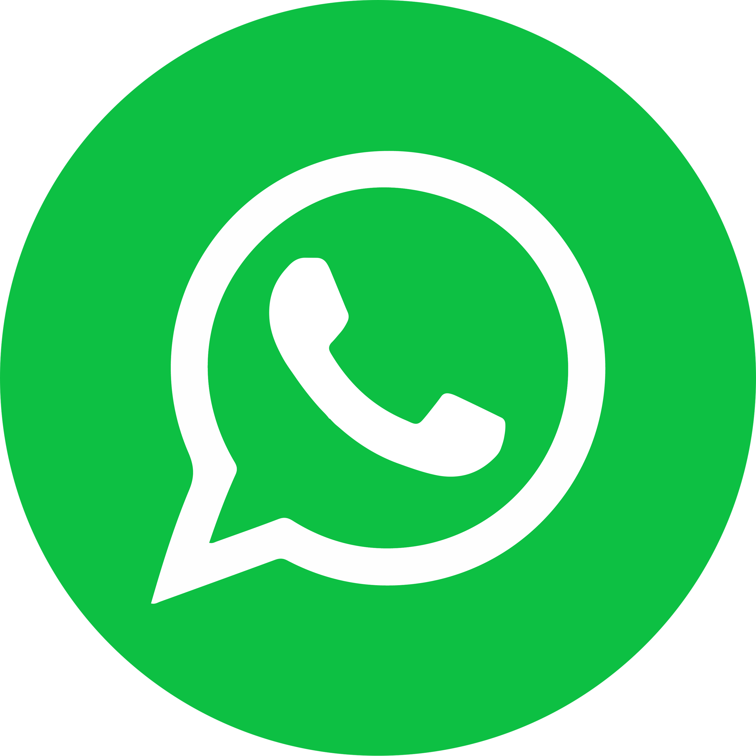 Ícone circular do WhatsApp, com fundo verde e símbolo de telefone branco dentro de uma bolha de conversa.