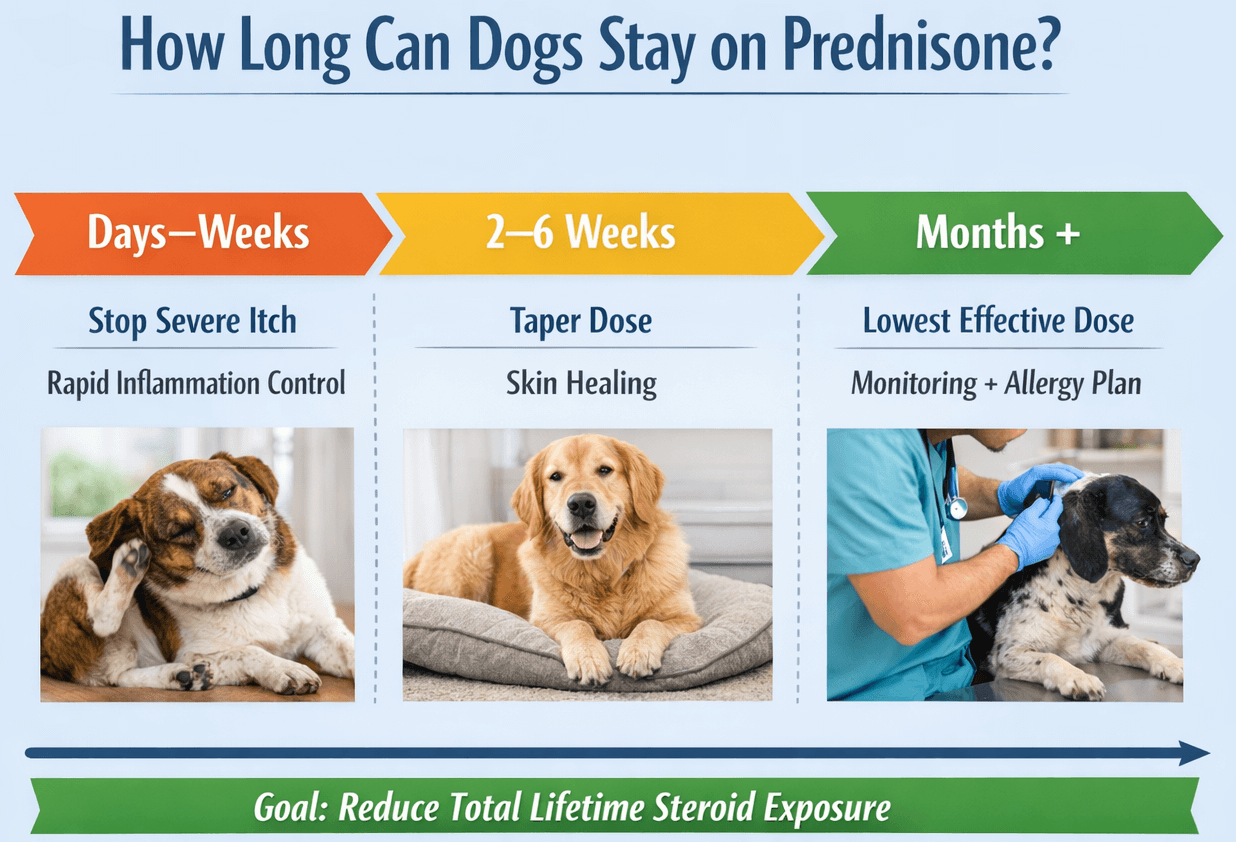 How Long Can a Dog Stay on Prednisone for Allergies? (Vet-Explained ...