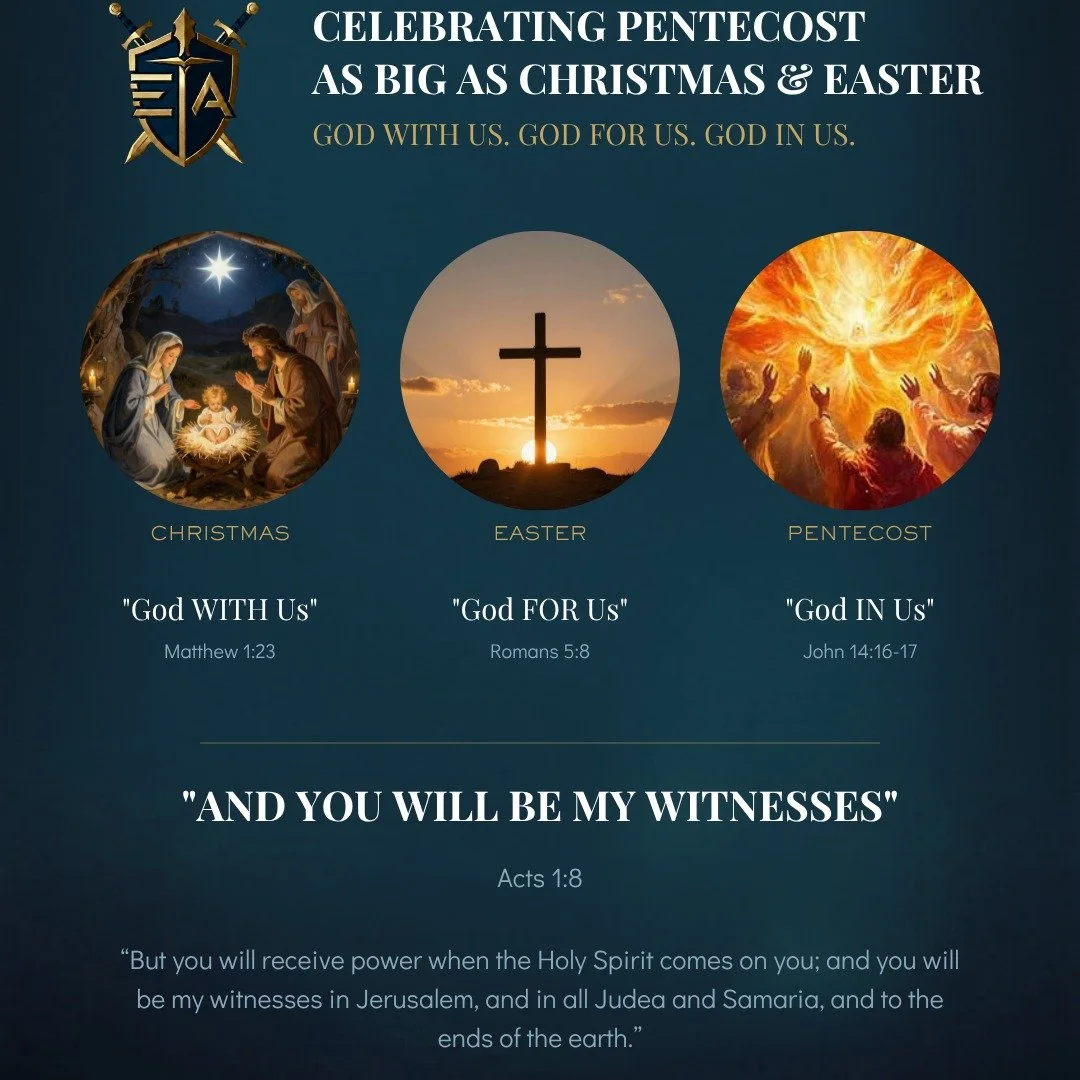 After a beautiful Pentecost Sunday service this morning, I needed to share...

Christmas: God with us.
Easter: God for us.
Pentecost: God in us.

And now we can&rsquo;t stop thinking about what it could look like for EIA students to grow up celebrati