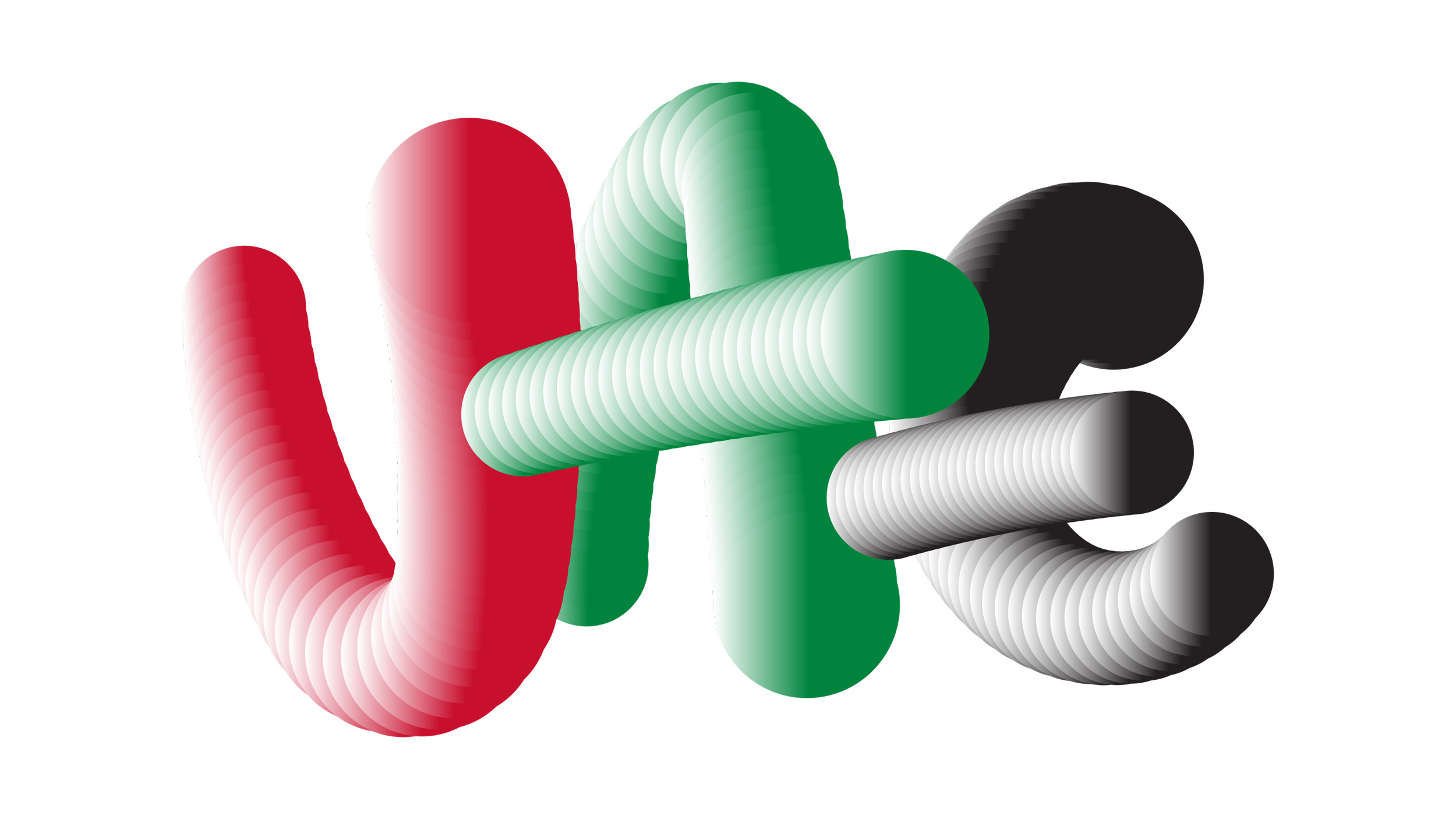 Stylized 3D word 'VOTE' with each letter in a different gradient color, set against a black background.