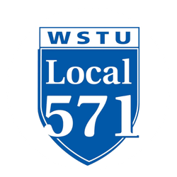 WSTU Local 571 Logo in blue and white