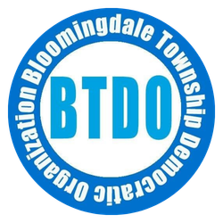 Logo for Bloomingdale Township District, featuring a blue circular design with the acronym 'BTDO' in the center and the full name encircling it.