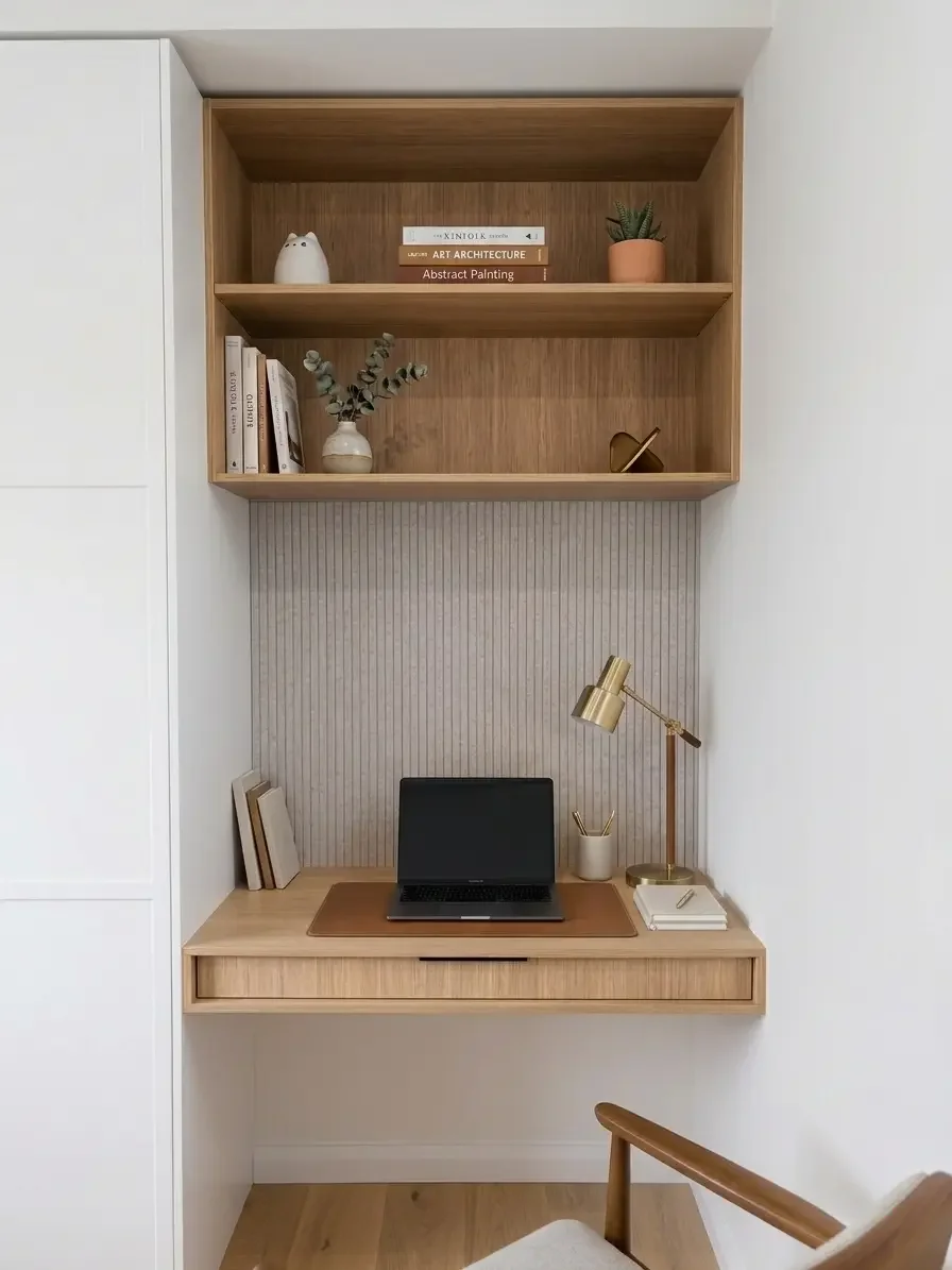 Custom built-in study nook cabinetry in a Box Hill home by TruJoinery