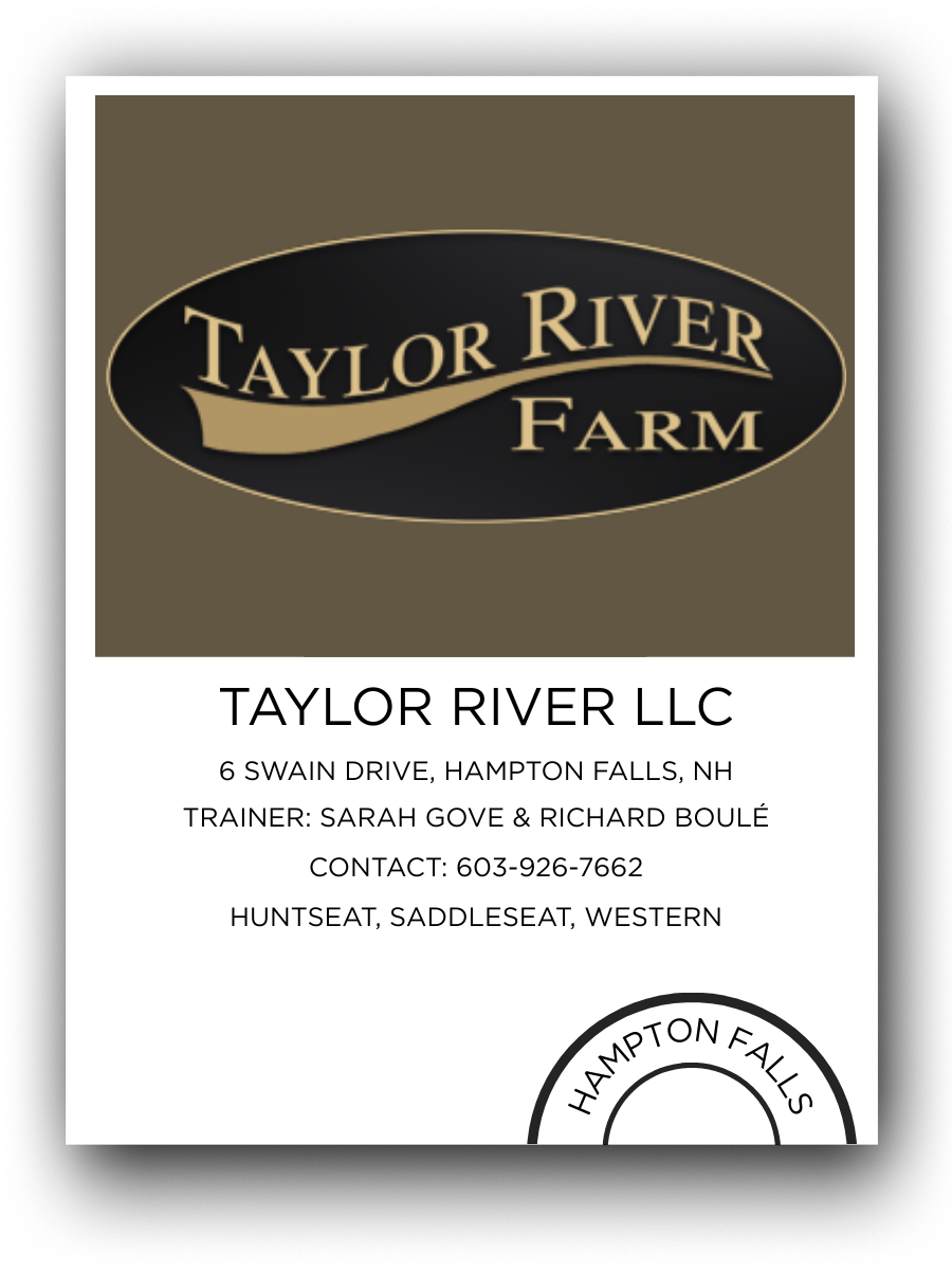 Business card for Taylor River LLC with contact details and location in Hampton Falls, NH