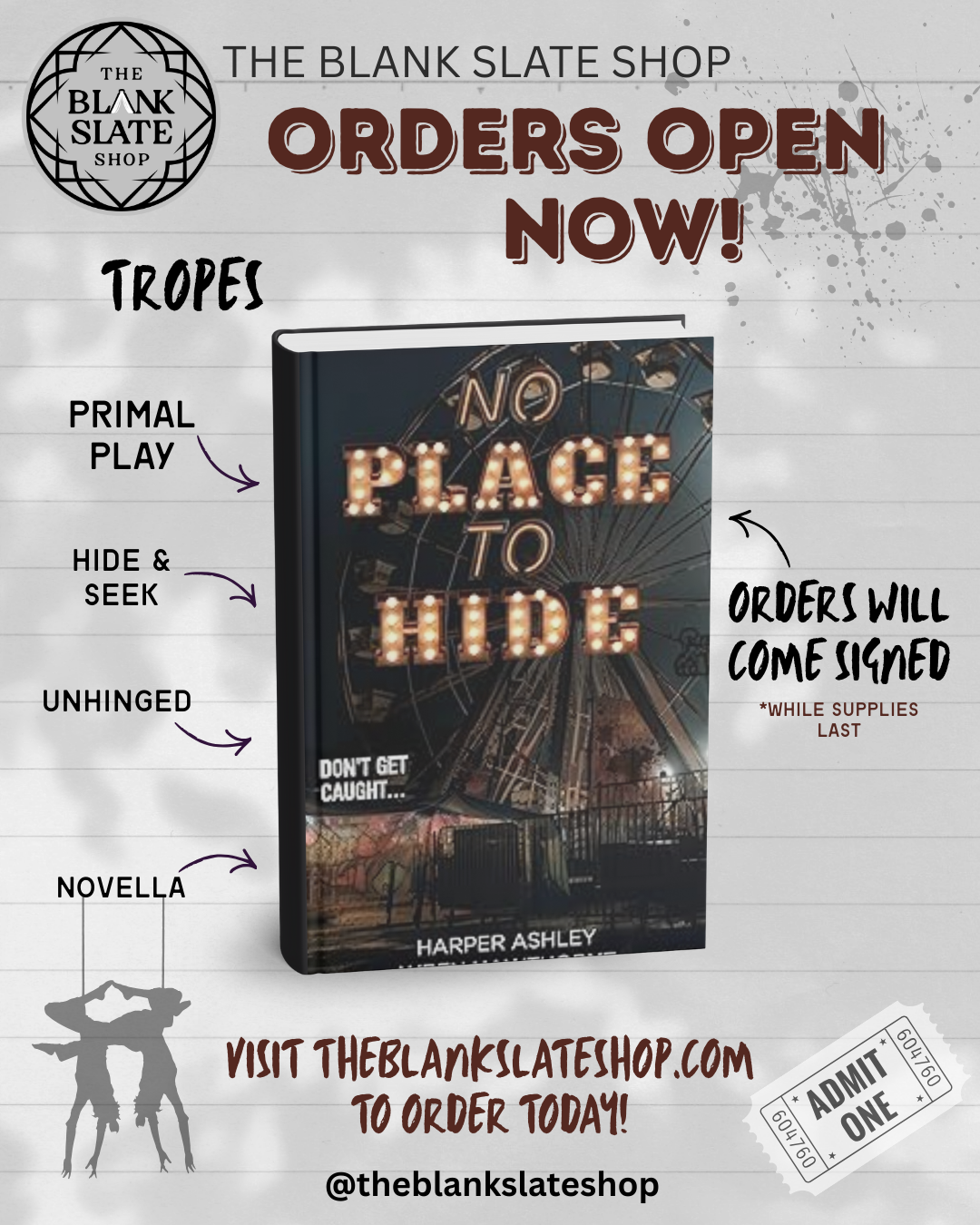 No Place to Hide by Harper Ashley - Signed