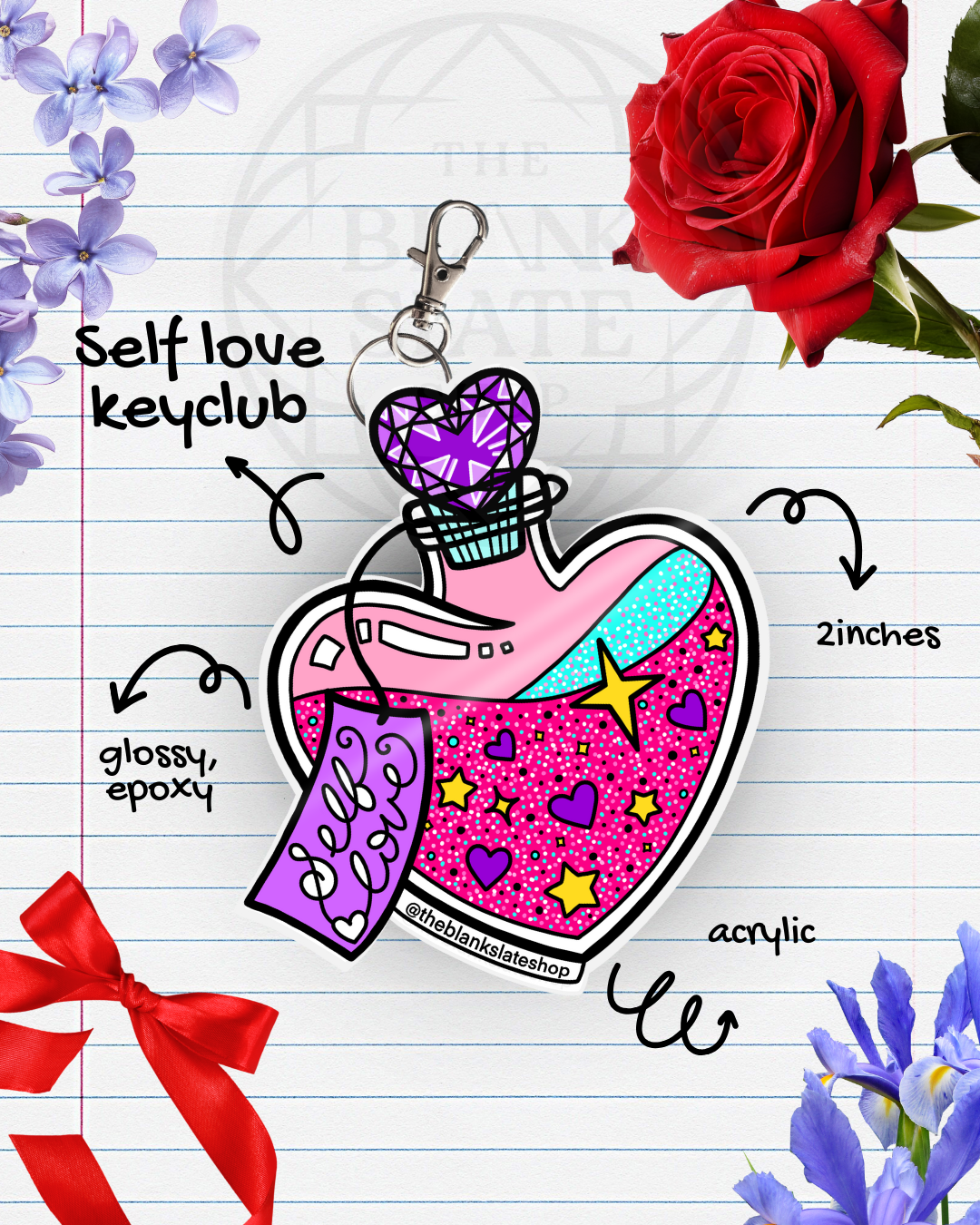The Elva Stefanie Merch.zip - Self love keychain - pink.png